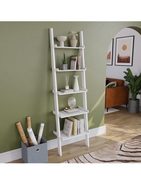 vida-designs-york-5-tier-ladder-bookcase-white