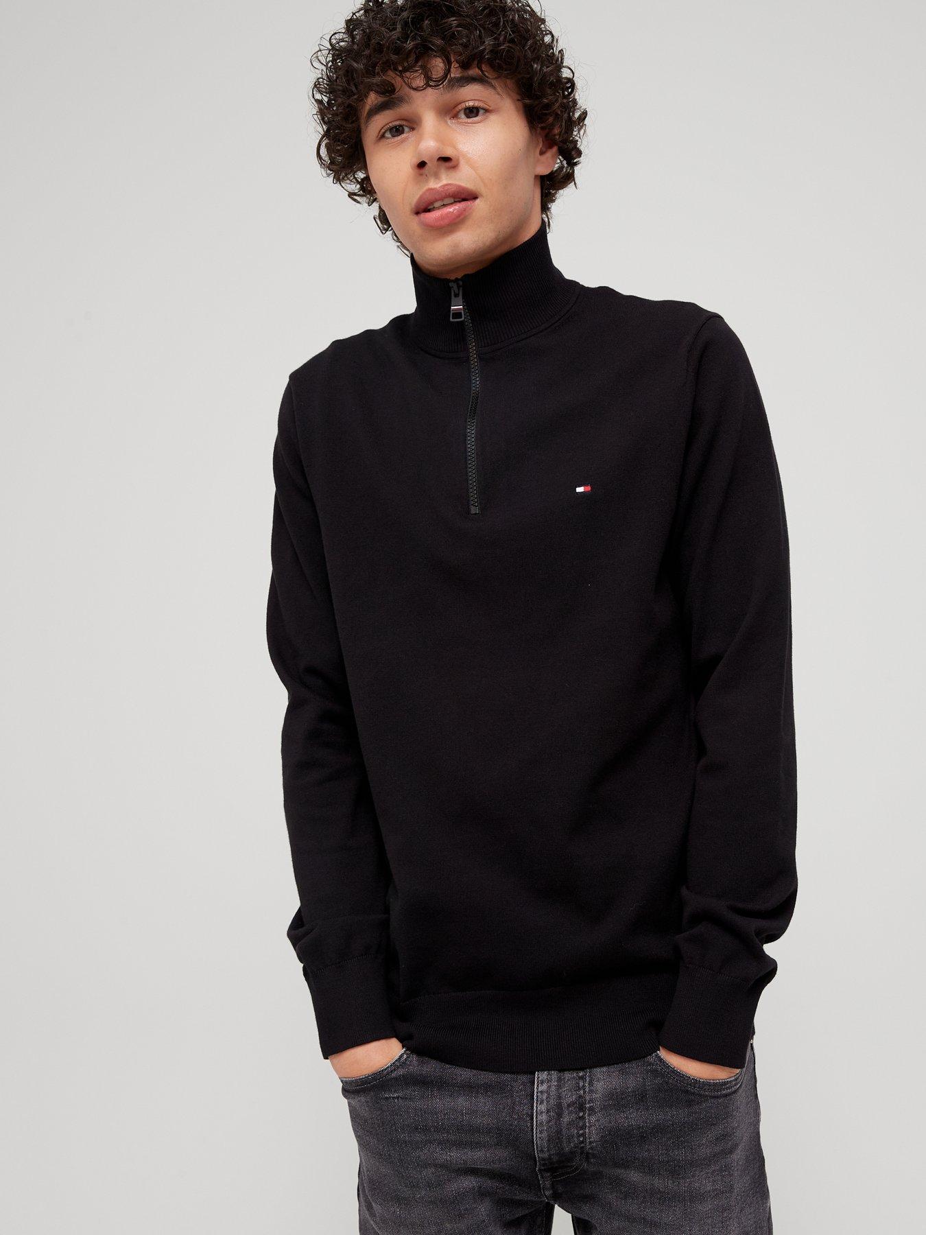 tommy hilfiger black quarter zip