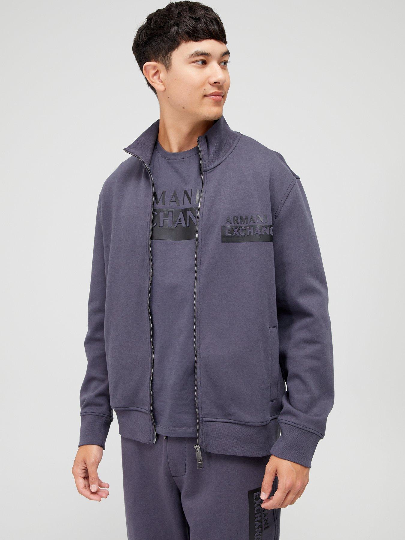 Armani exchange grey on sale tracksuit