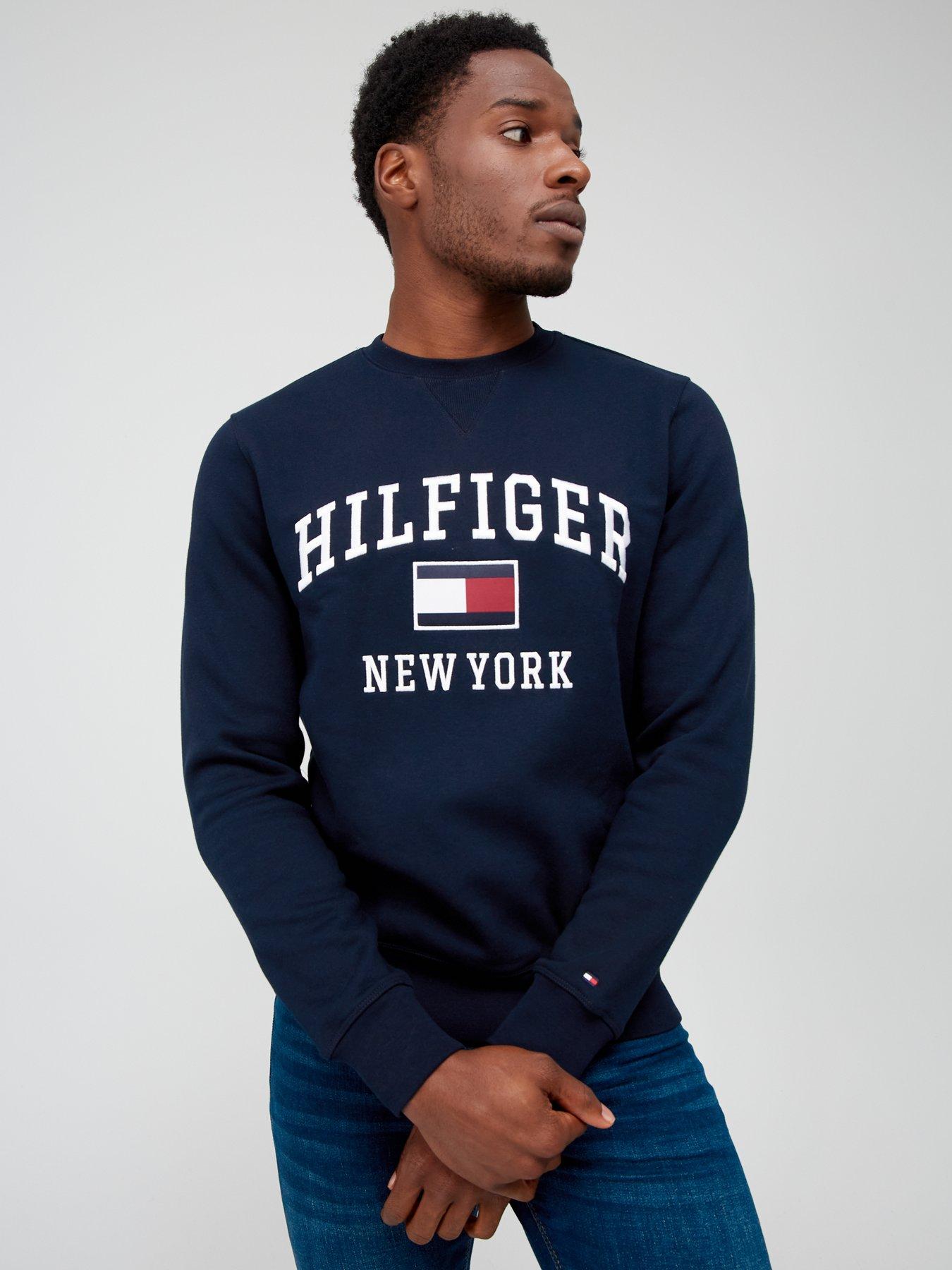 Navy tommy store jeans sweatshirt