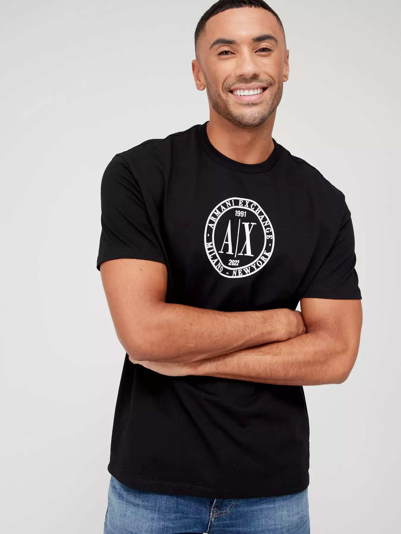 Armani Exchange Circle Logo T-Shirt - Black | Very Ireland