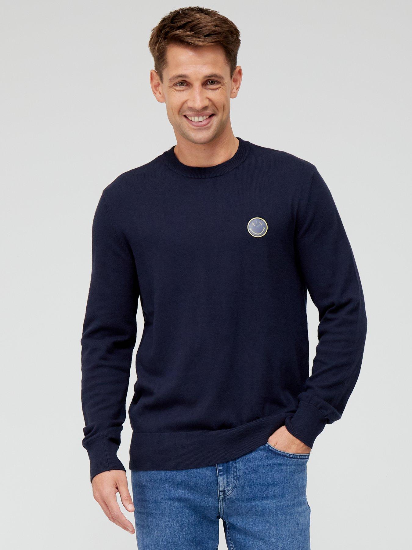 Armani Exchange AX X Smiley Face Sweatshirt Navy Very Ireland