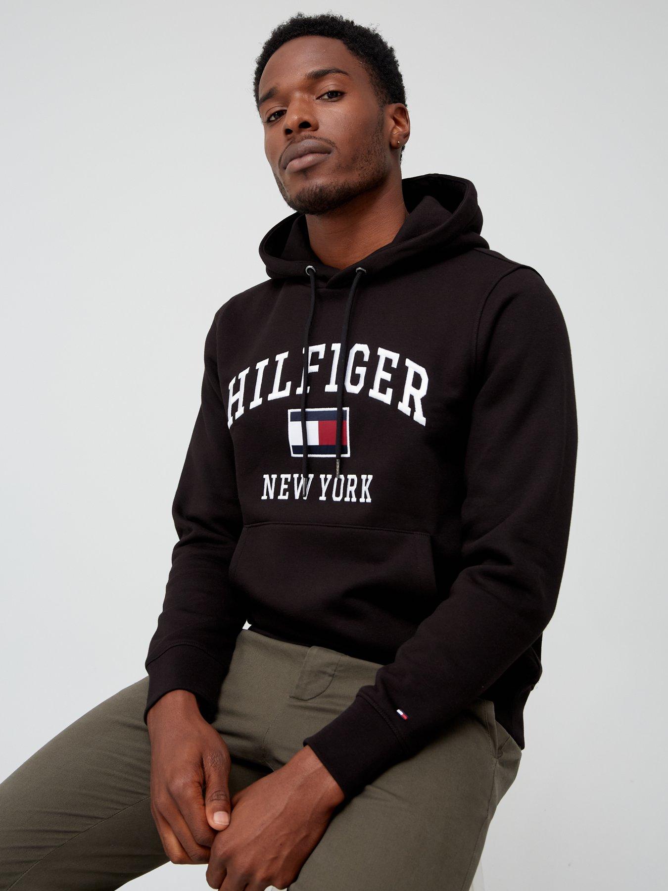 gym and workout clothes Sweatshirts Mens Clothing Activewear Tommy Hilfiger Fleece Sweatshirt in Black for Men 