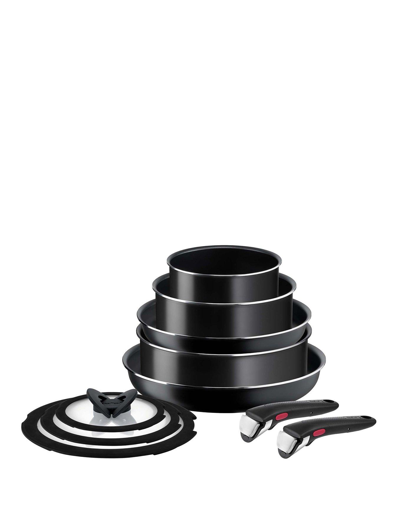 Tefal Ingenio Emotion 22 Piece Stainless Steel Pan Set Induction + GLASS  LIDS
