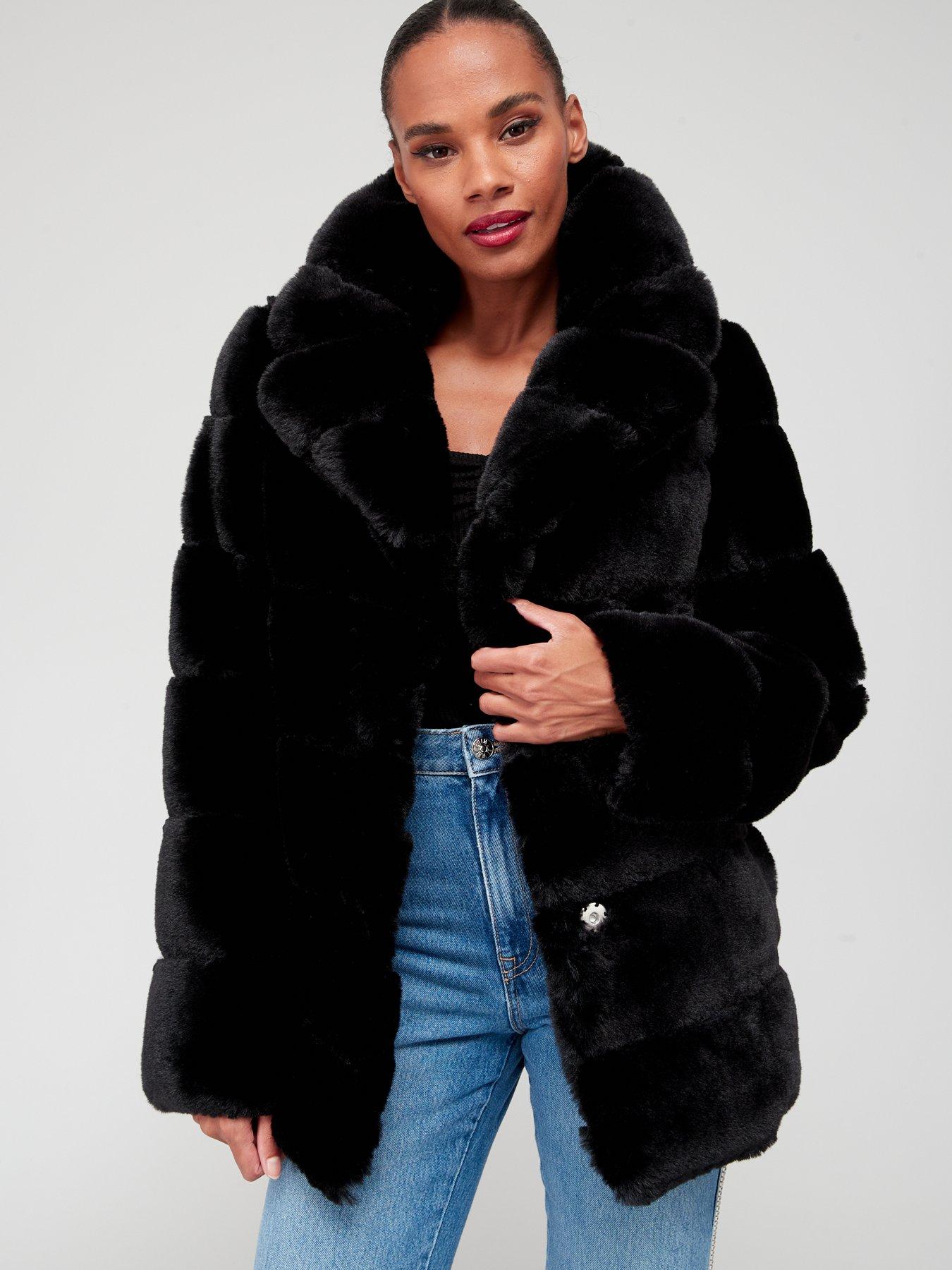 v by very faux fur coat