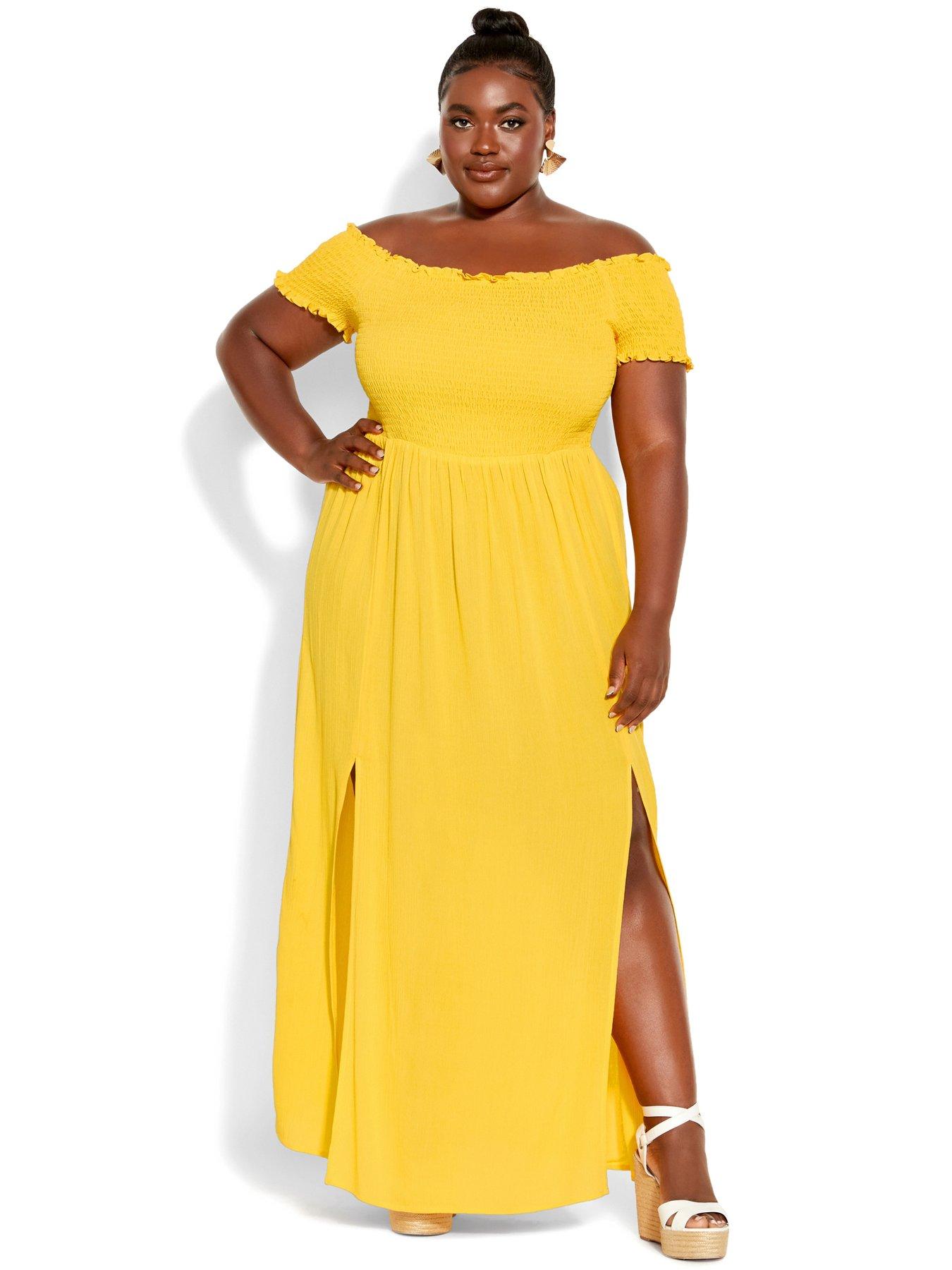 City chic yellow clearance dress