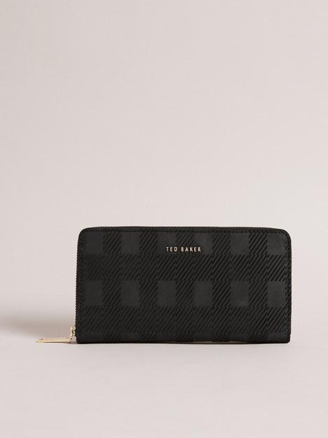 ted-baker-ted-baker-cheklia-house-check-large-zip-around-purse-black