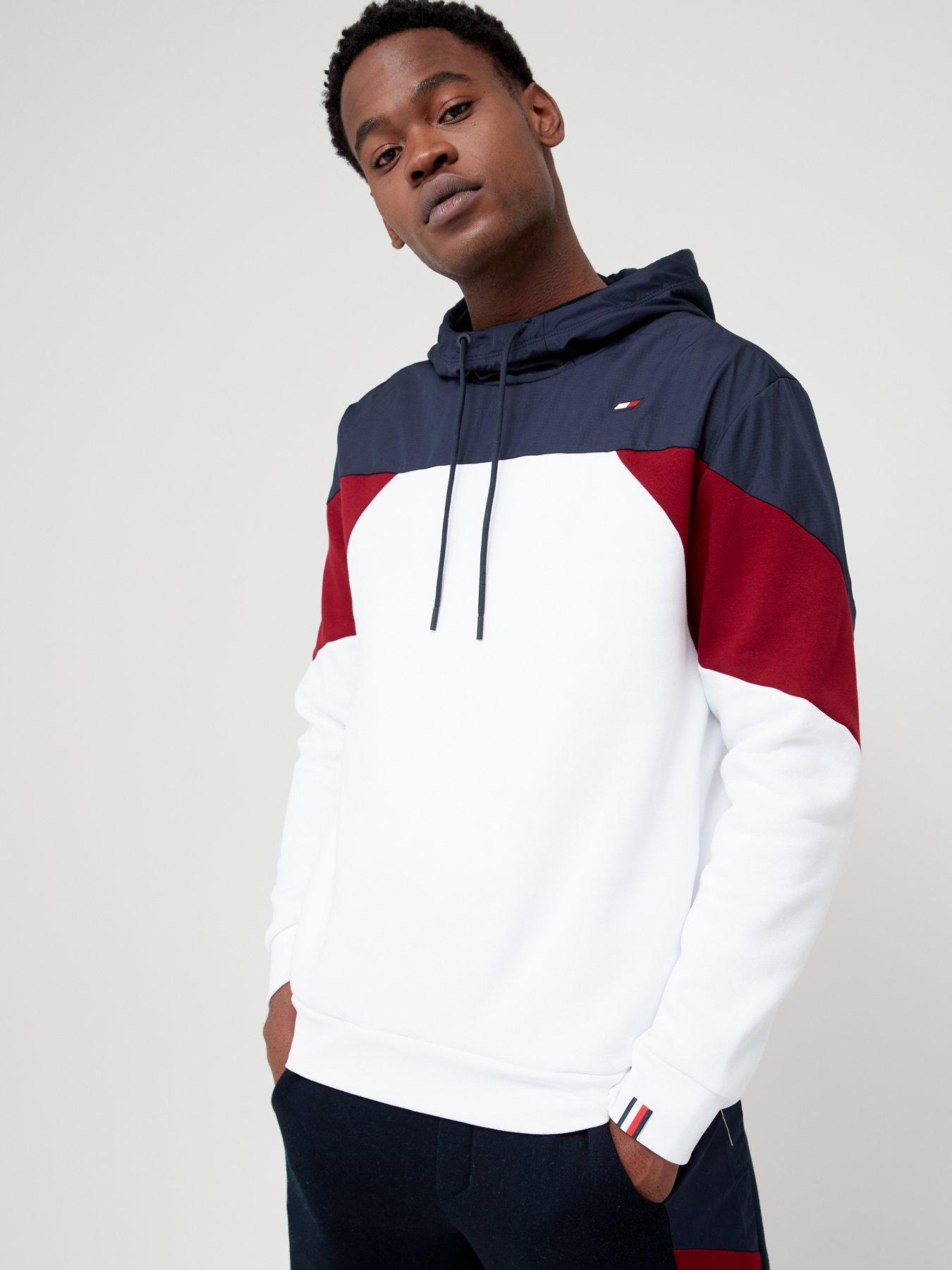 Tommy Sport Seasonal Colour Block Hoodie White Multi Very Ireland