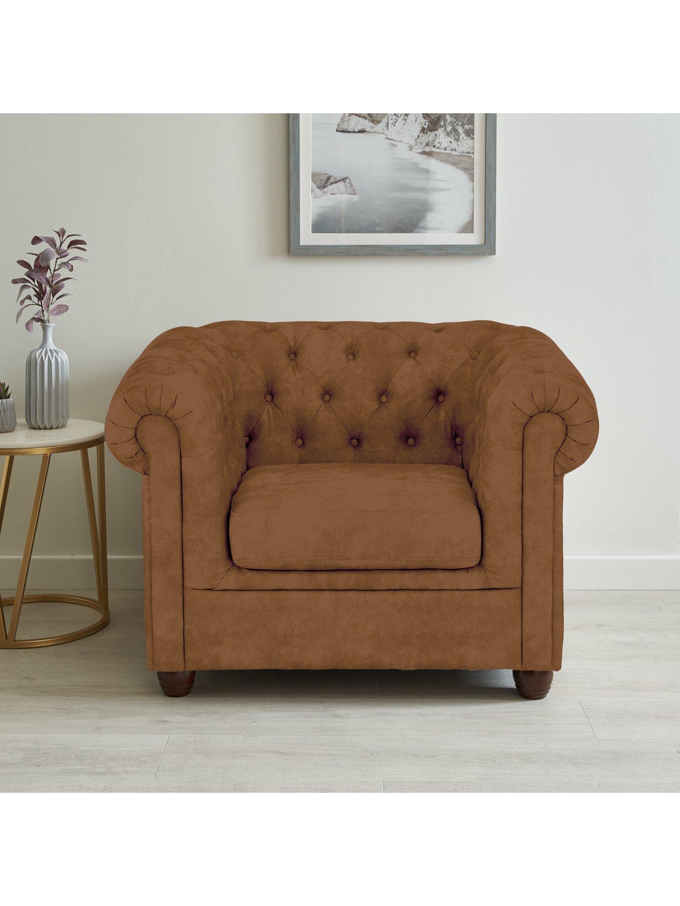 very-home-chester-chesterfield-leather-looknbsparmchair-chocolatenbsp--fscreg-certifiedfront