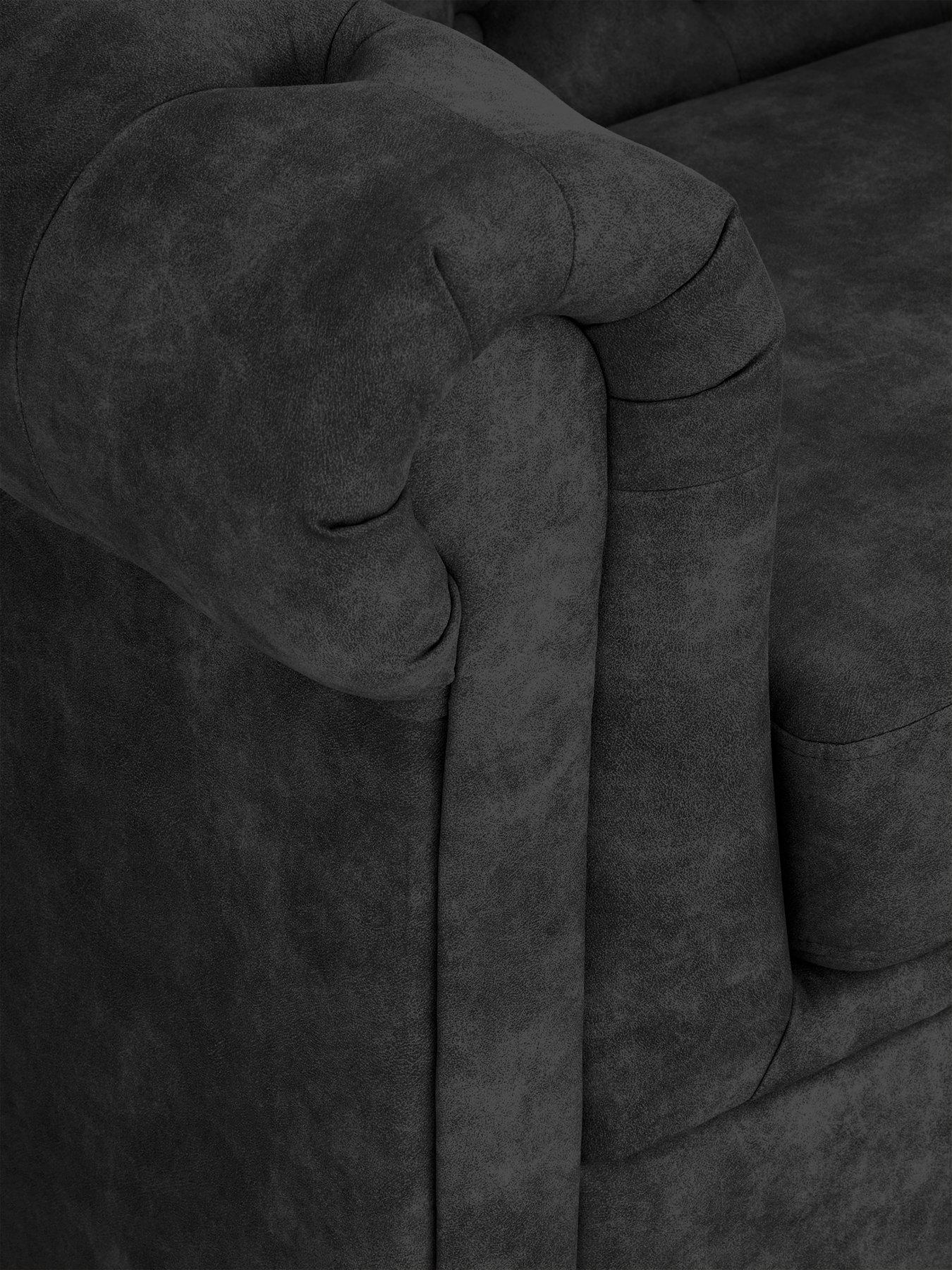 Image 4 of 7 of The Very Collection Chester Chesterfield&nbsp;Leather Look&nbsp;Armchair - Black&nbsp;- FSC&reg; Certified