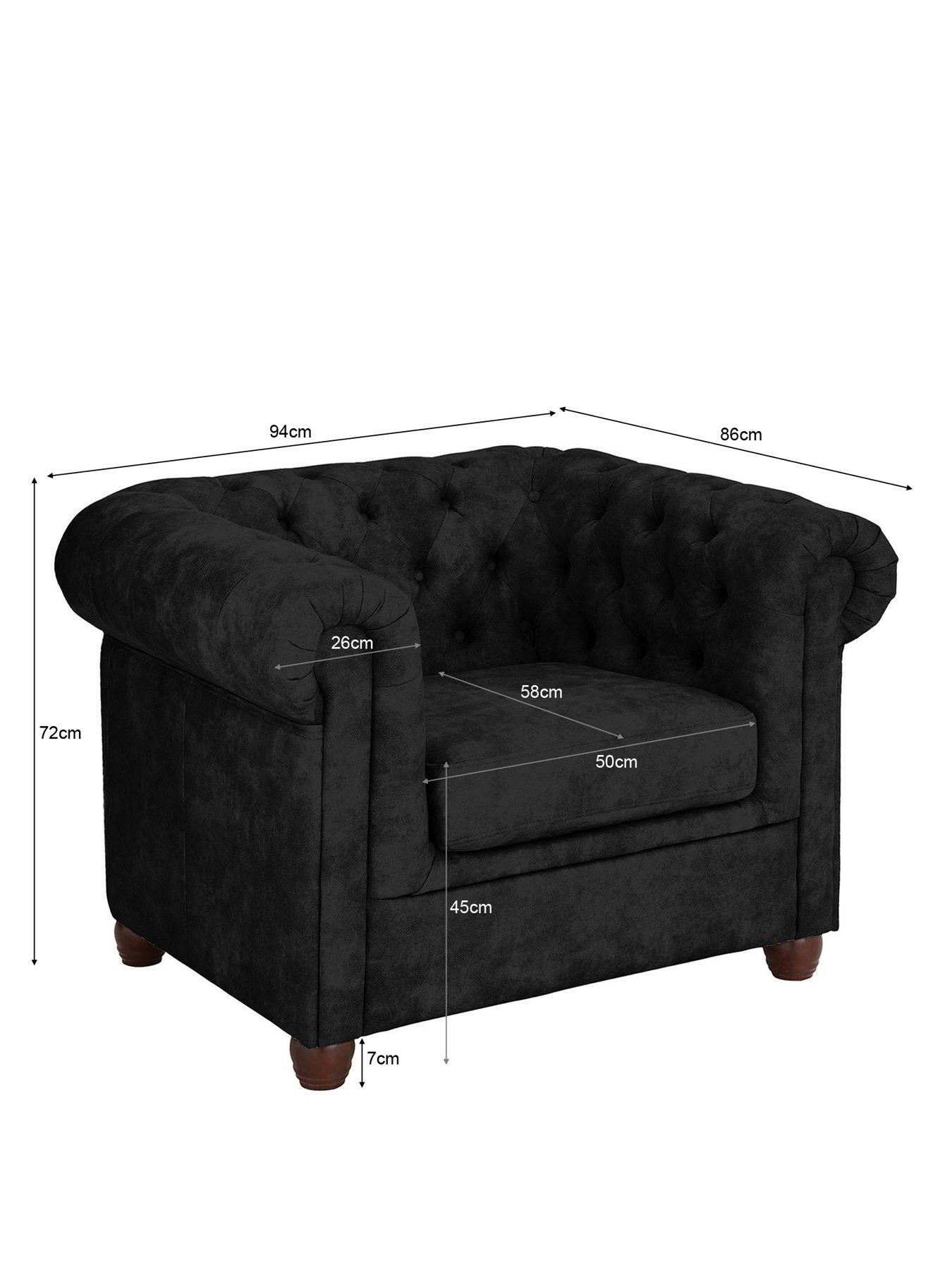 Image 6 of 7 of The Very Collection Chester Chesterfield&nbsp;Leather Look&nbsp;Armchair - Black&nbsp;- FSC&reg; Certified
