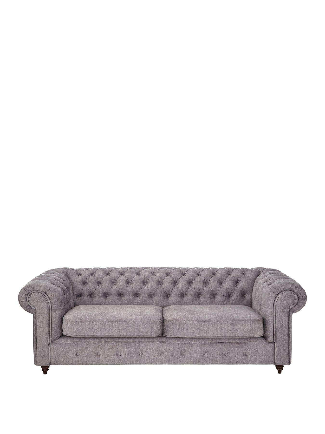 Image 2 of 7 of Very Home Laura Chesterfield&nbsp;Fabric&nbsp;3 Seater Sofa - Grey&nbsp;- FSC&reg; Certified