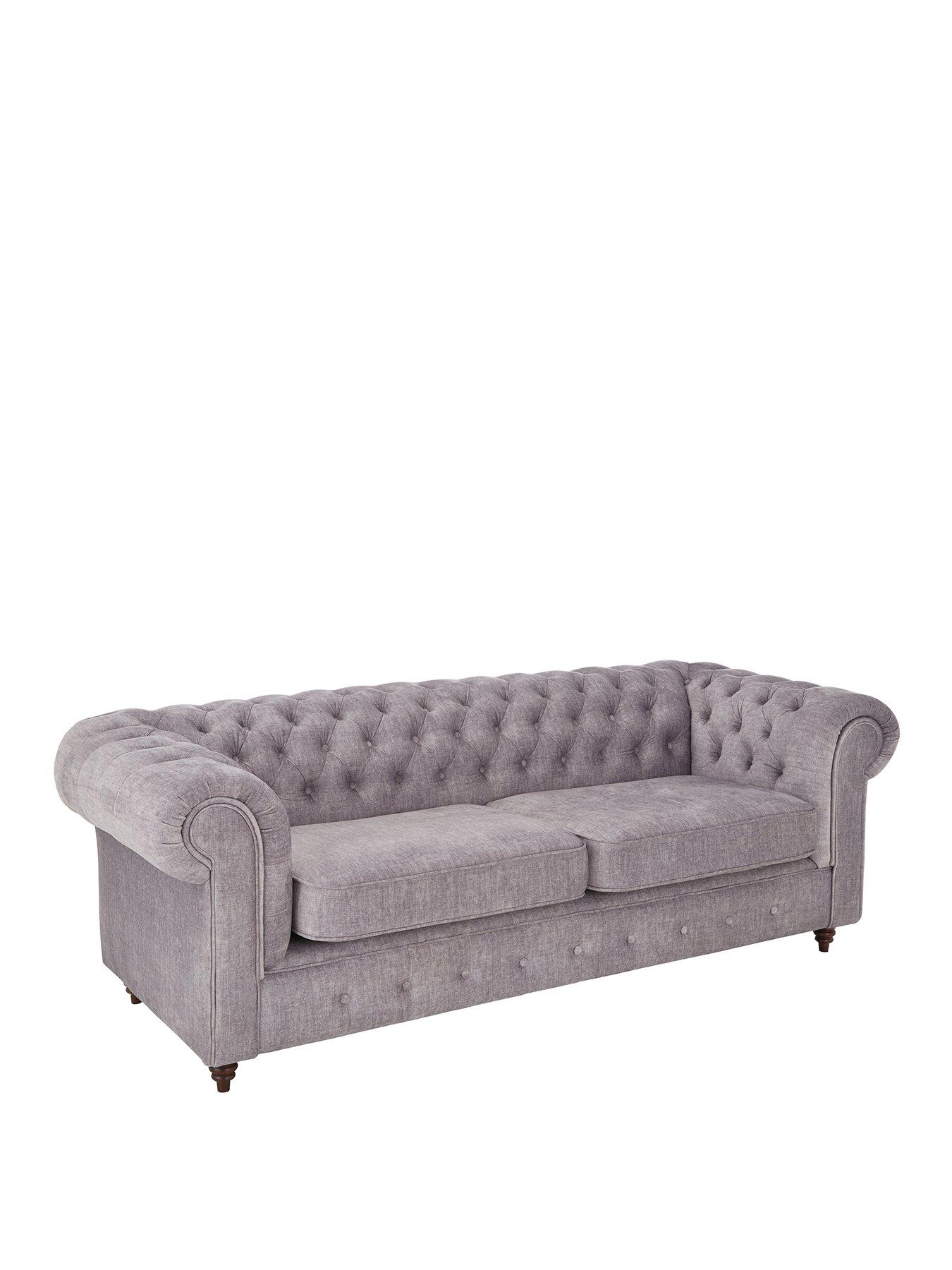 Image 3 of 7 of Very Home Laura Chesterfield&nbsp;Fabric&nbsp;3 Seater Sofa - Grey&nbsp;- FSC&reg; Certified