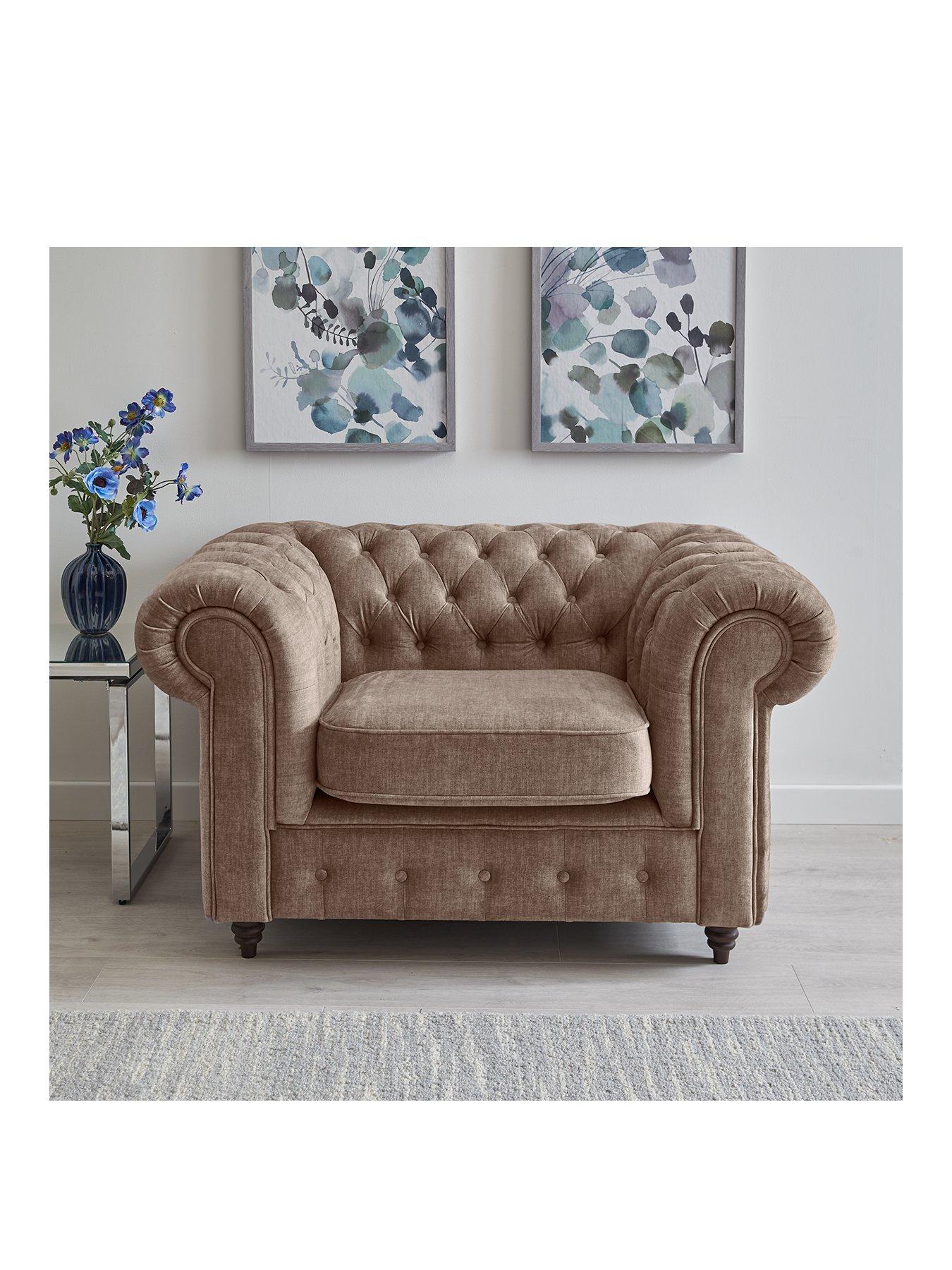 Fabric Chesterfield Sofa Tesco Baci Living Room