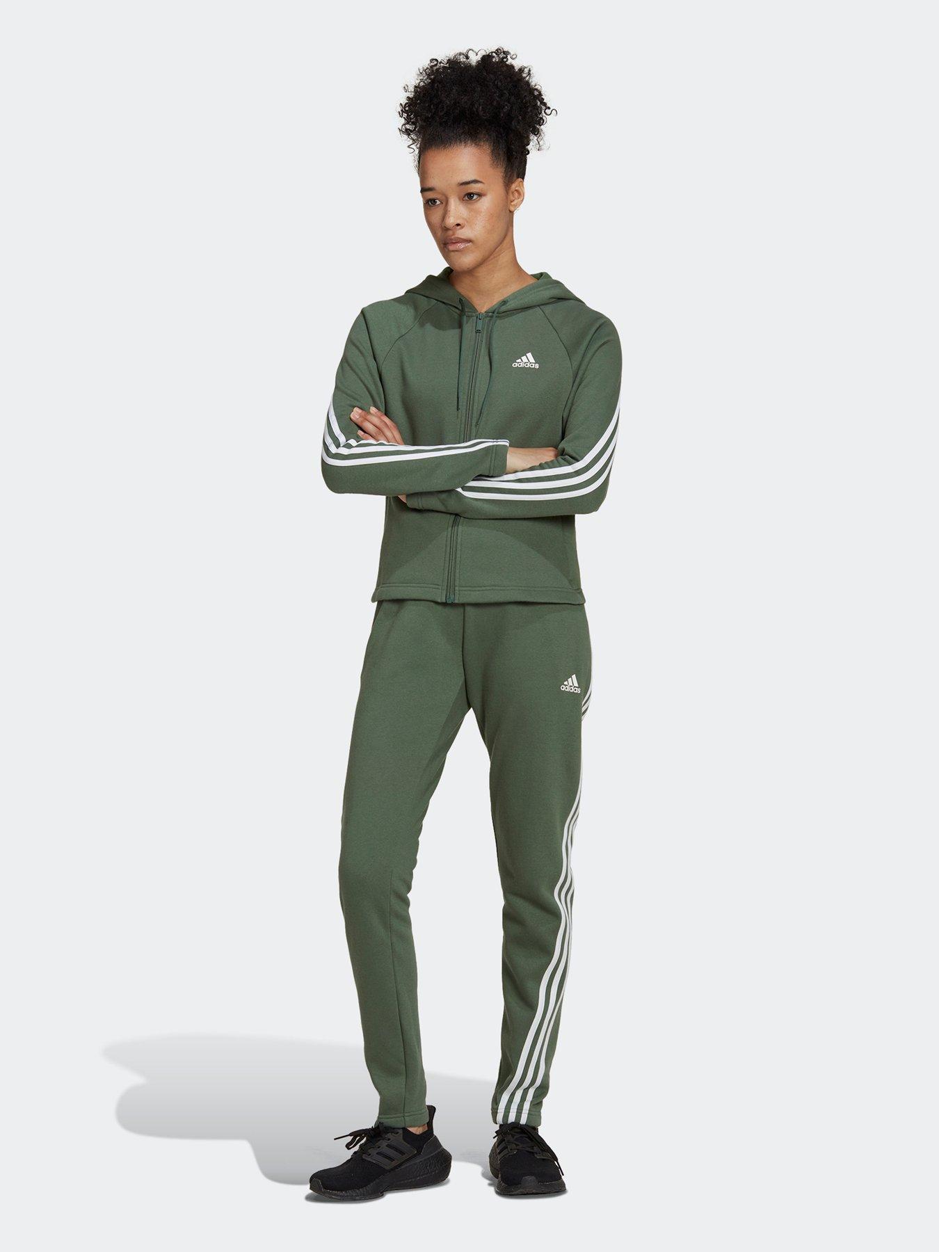 Adidas khaki cheap green tracksuit