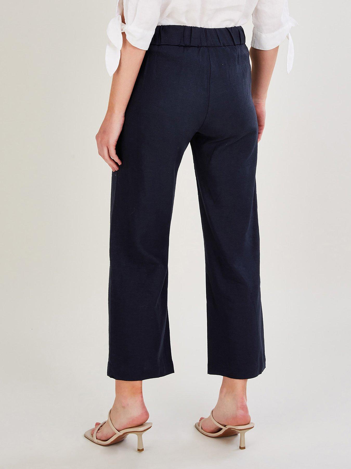 Monsoon navy linen discount trousers