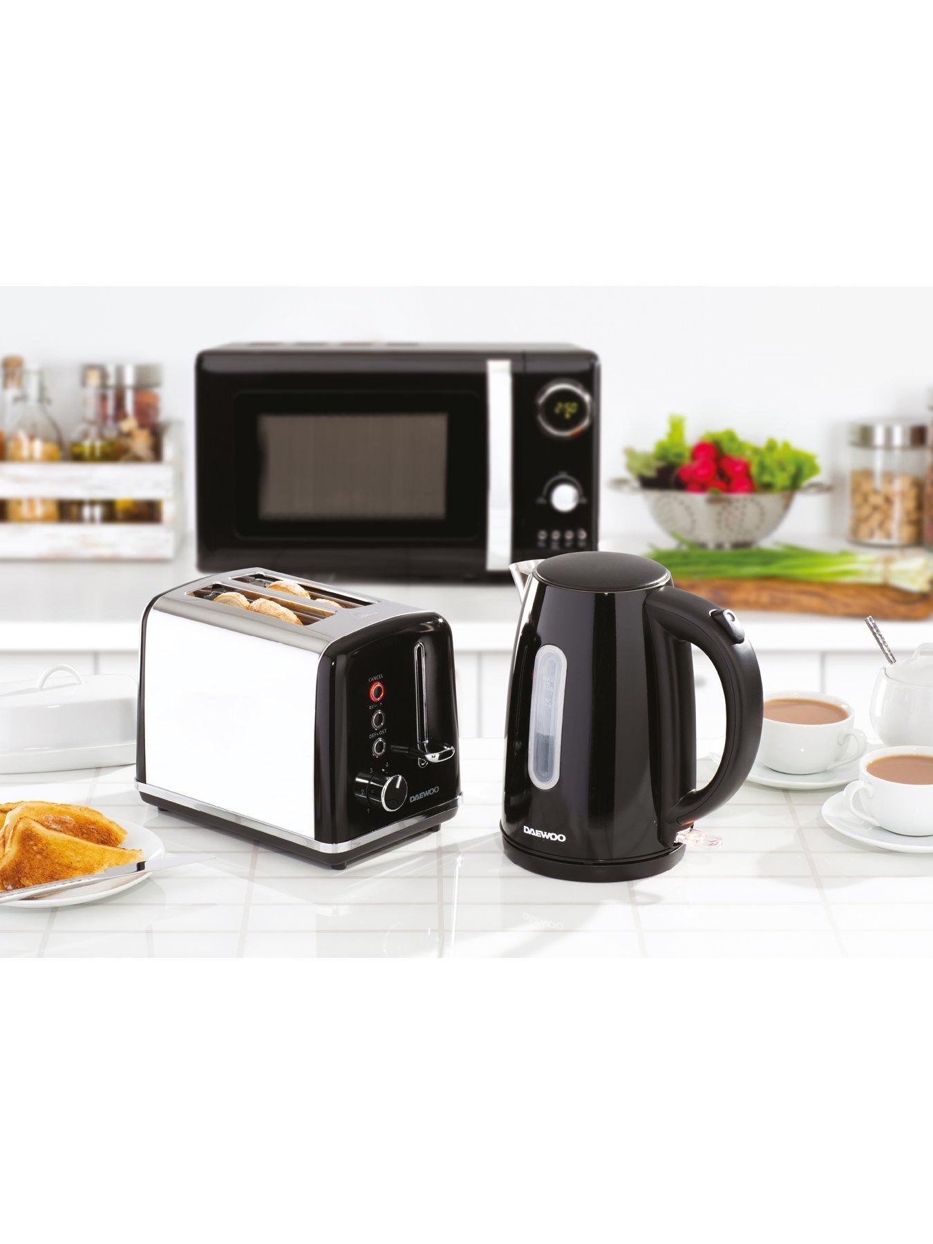 Image 3 of 7 of Daewoo Kensington Jug Kettle, 2 Slice Toaster &amp; Microwave Triple Pack Black