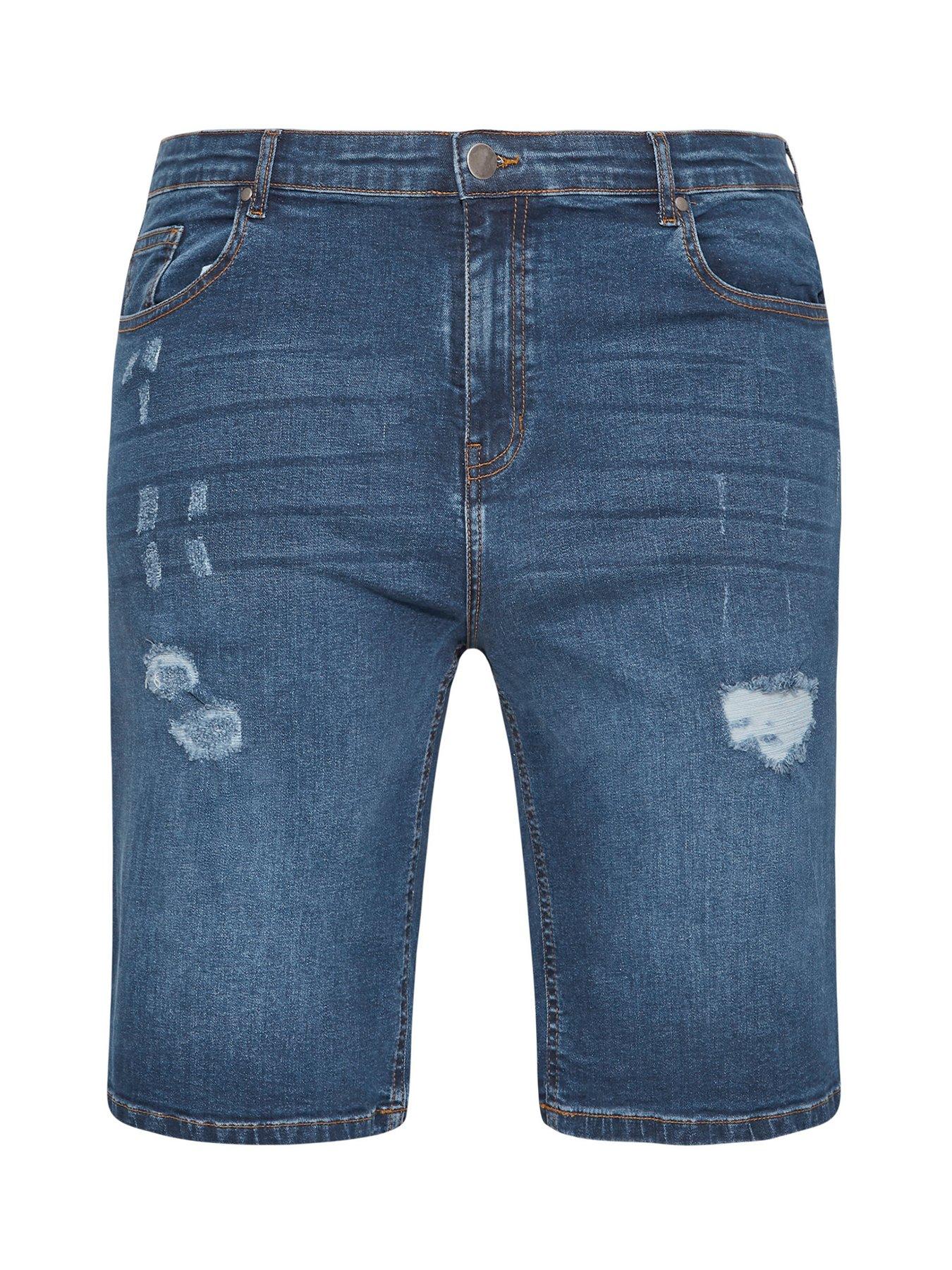 undefined BadRhino Ripped Denim Shorts - Blue