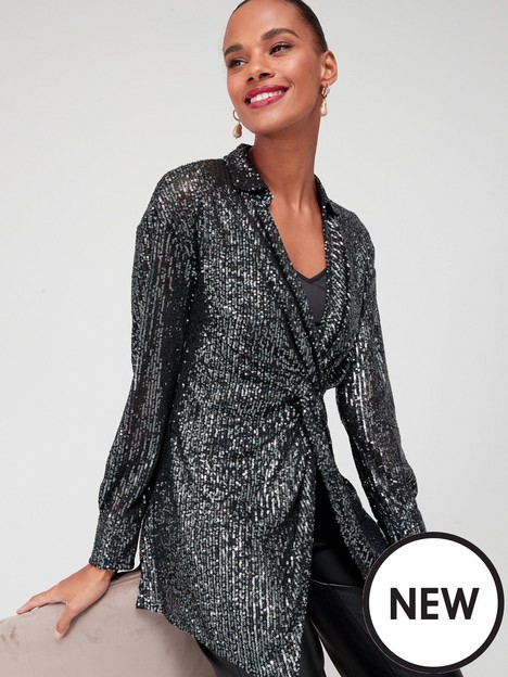 v-by-very-sequin-twist-front-long-sleeve-blouse-gunmetal