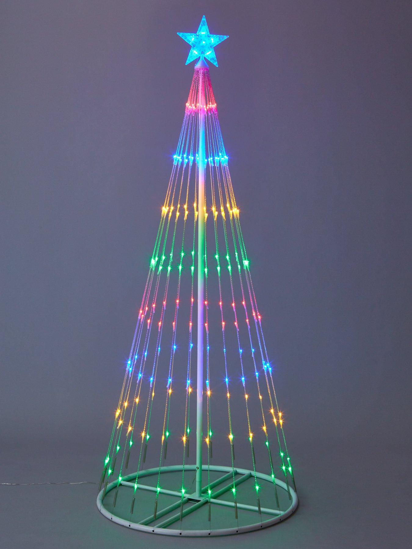 very-home-8ftnbspmulticoloured-waterfall-light-up-led-christmas-treestillFront