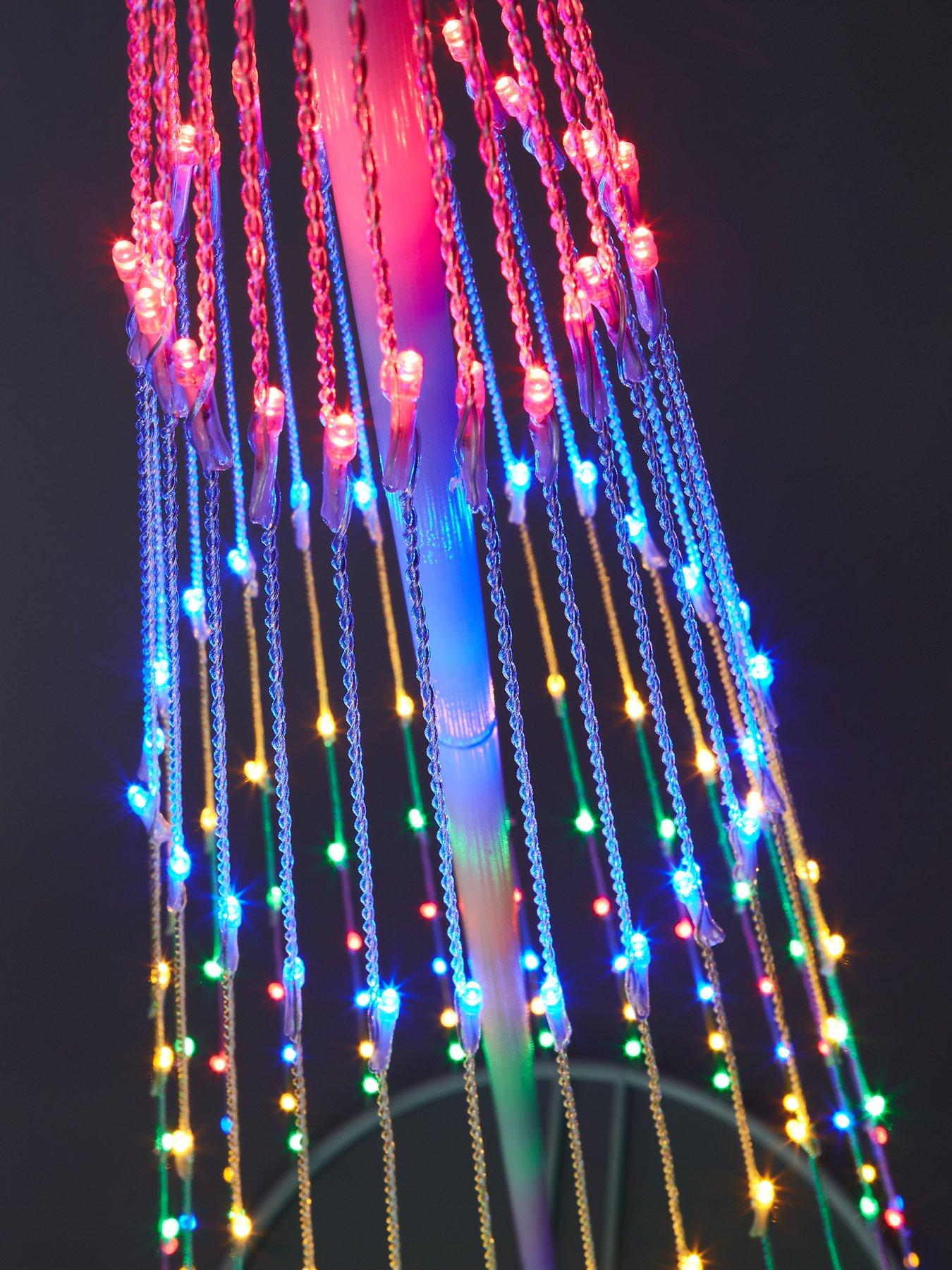 very-home-8ftnbspmulticoloured-waterfall-light-up-led-christmas-treedetail