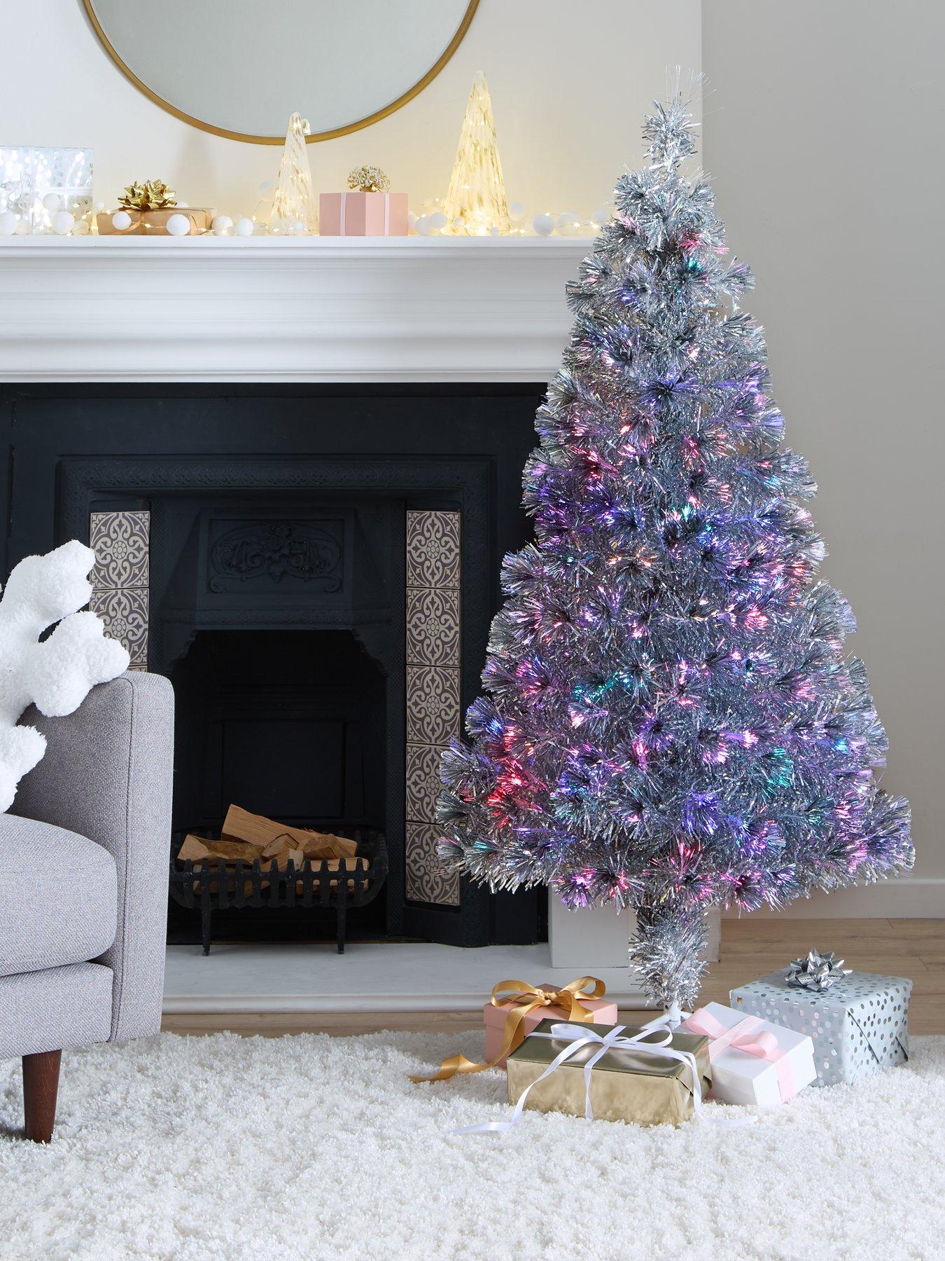 very-home-silver-fibre-optic-christmas-tree-ndash-5-ft