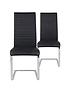 very-home-pair-of-jet-faux-leather-cantilever-dining-chairs-blackfront