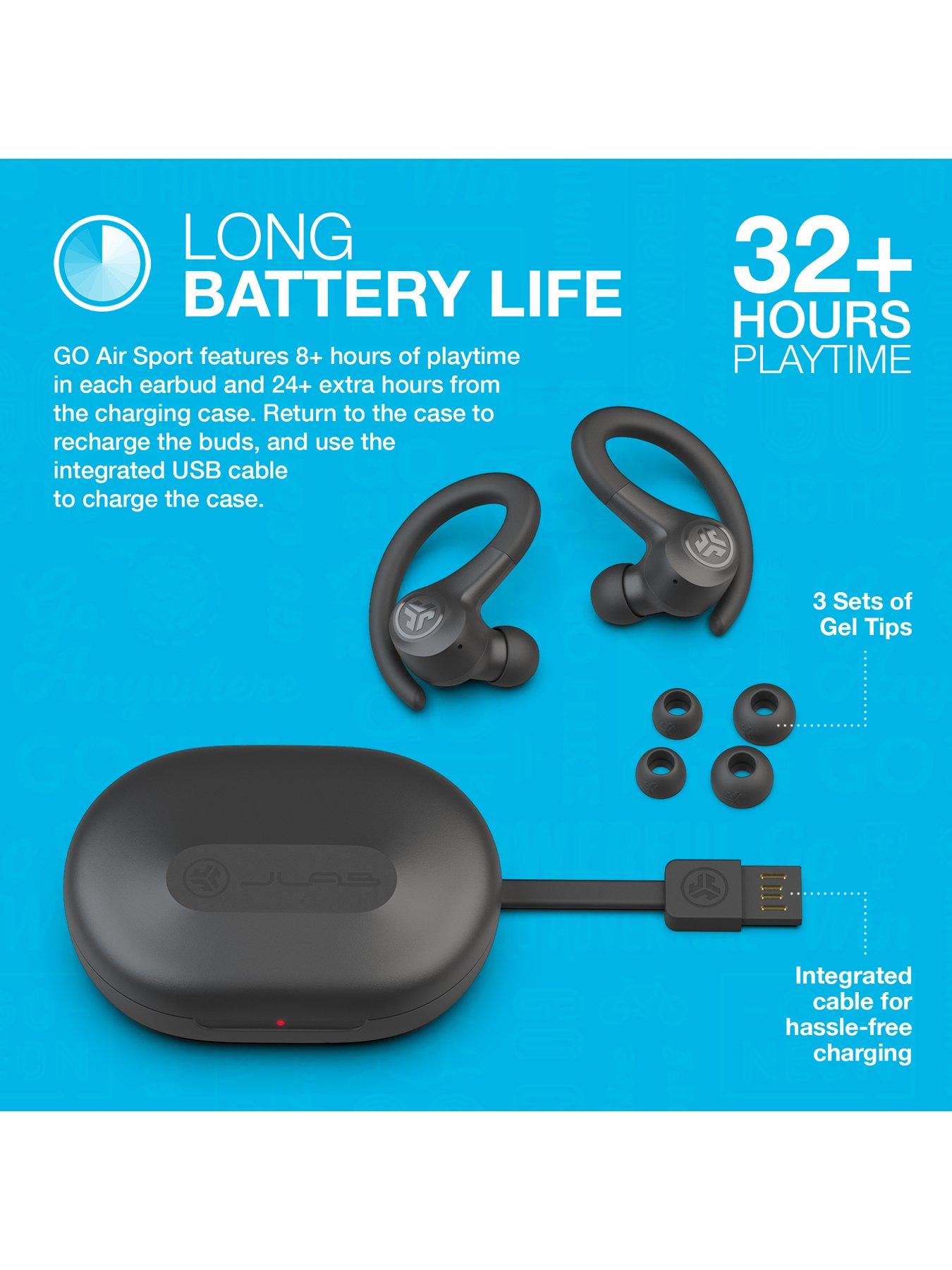 JLab Go Air Sport Bluetooth Earbuds, True Wireless with Charging Case, Sand  