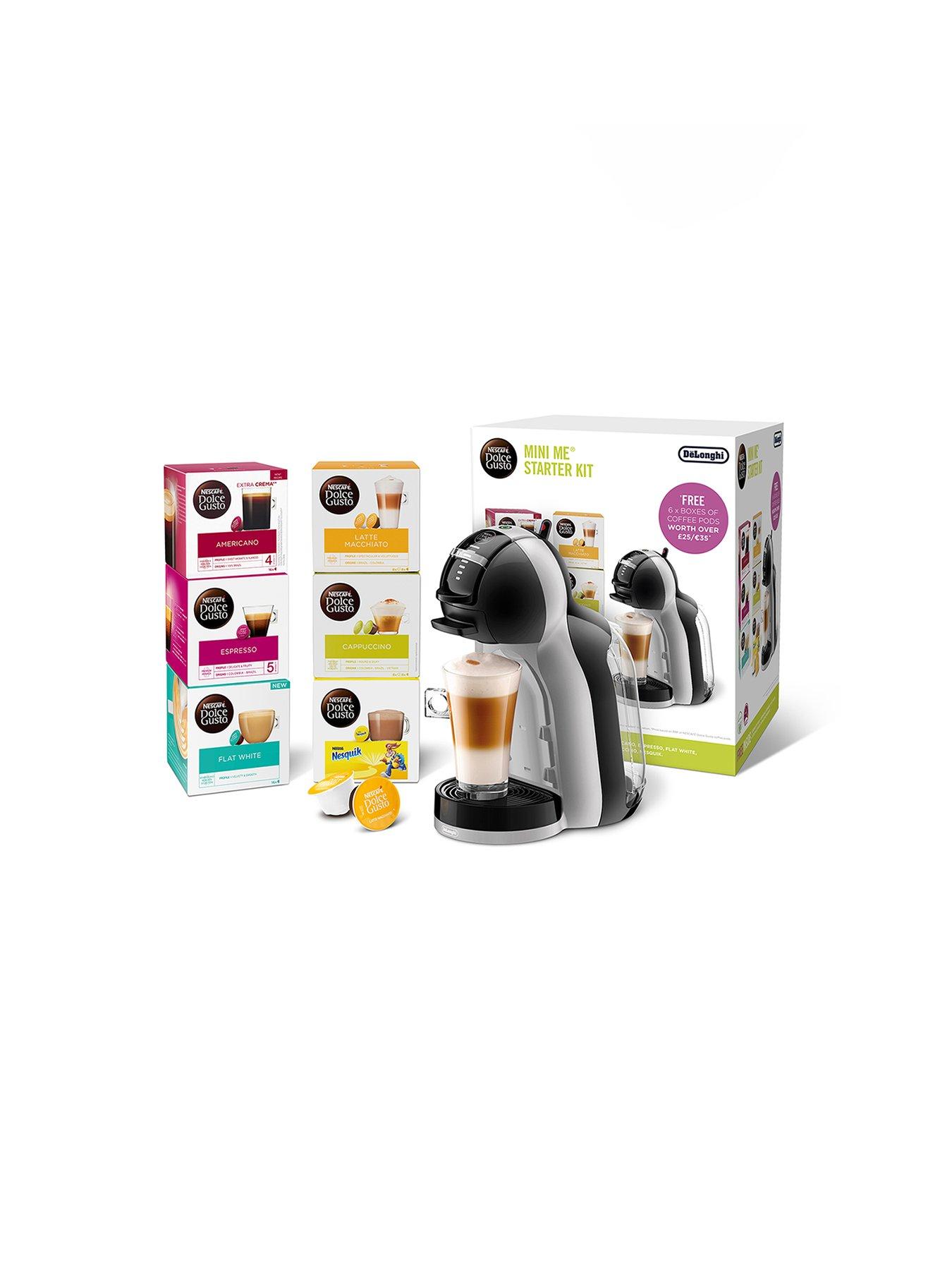 Nescafe Dolce Gusto Nescafe Dolce Gusto Mini Me Automatic Coffee Machine Starter Kit by De'Longhi - Arctic Grey and Black Anthracite