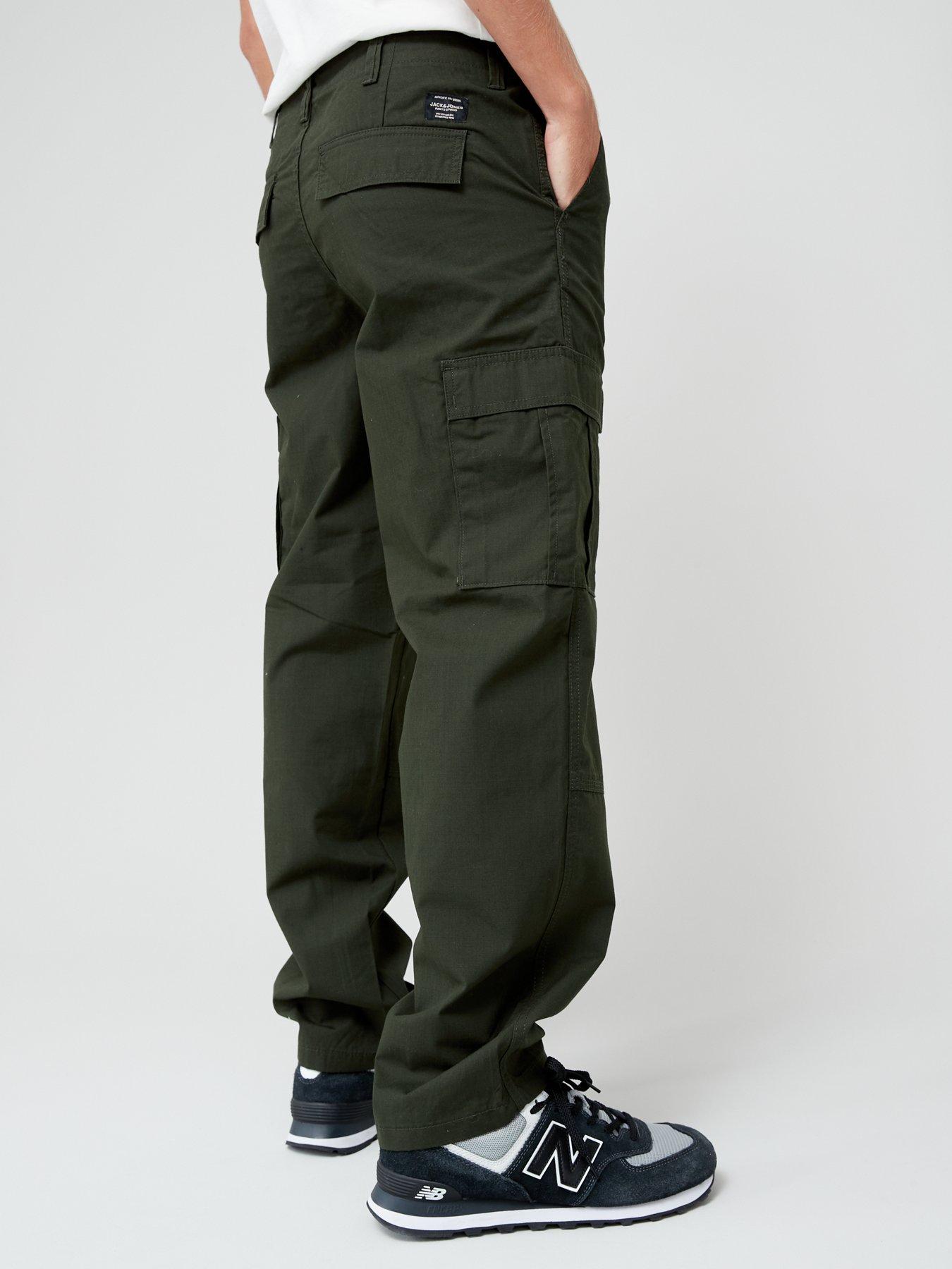 jack-jones-bill-straight-fit-cargo-trousers-greenstillFront