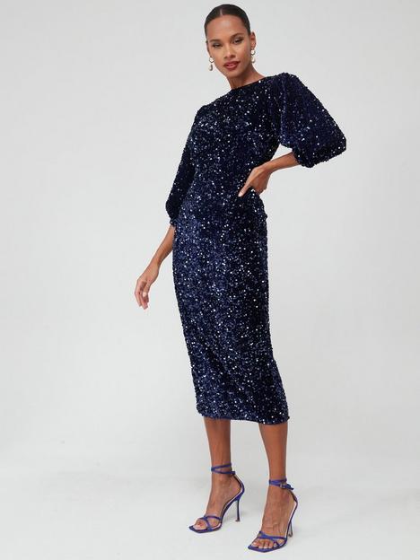 v-by-very-sequin-puff-sleeve-midi-dress