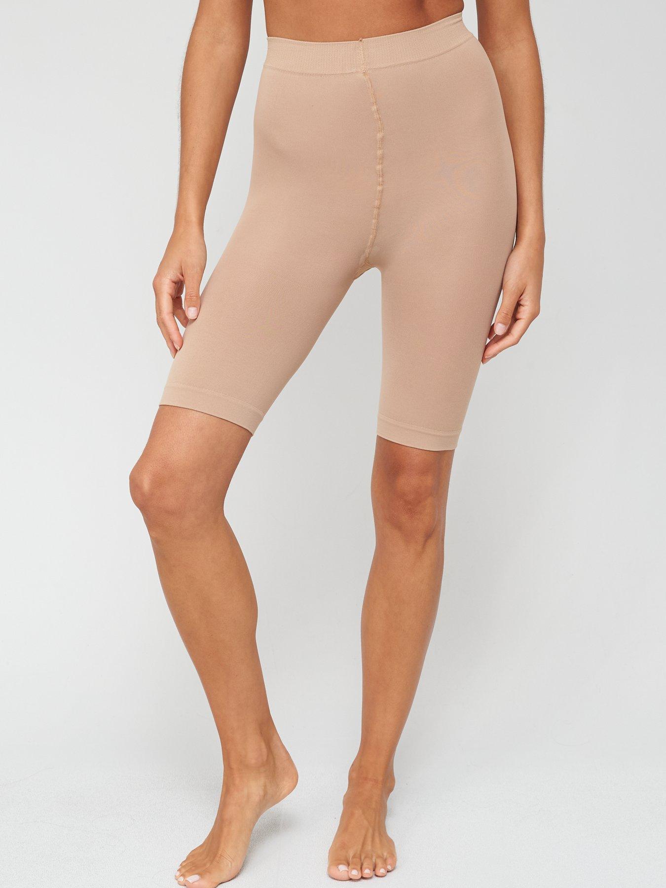 Spanx Oncore Open Bust Mid Thigh Bodysuit - Nude