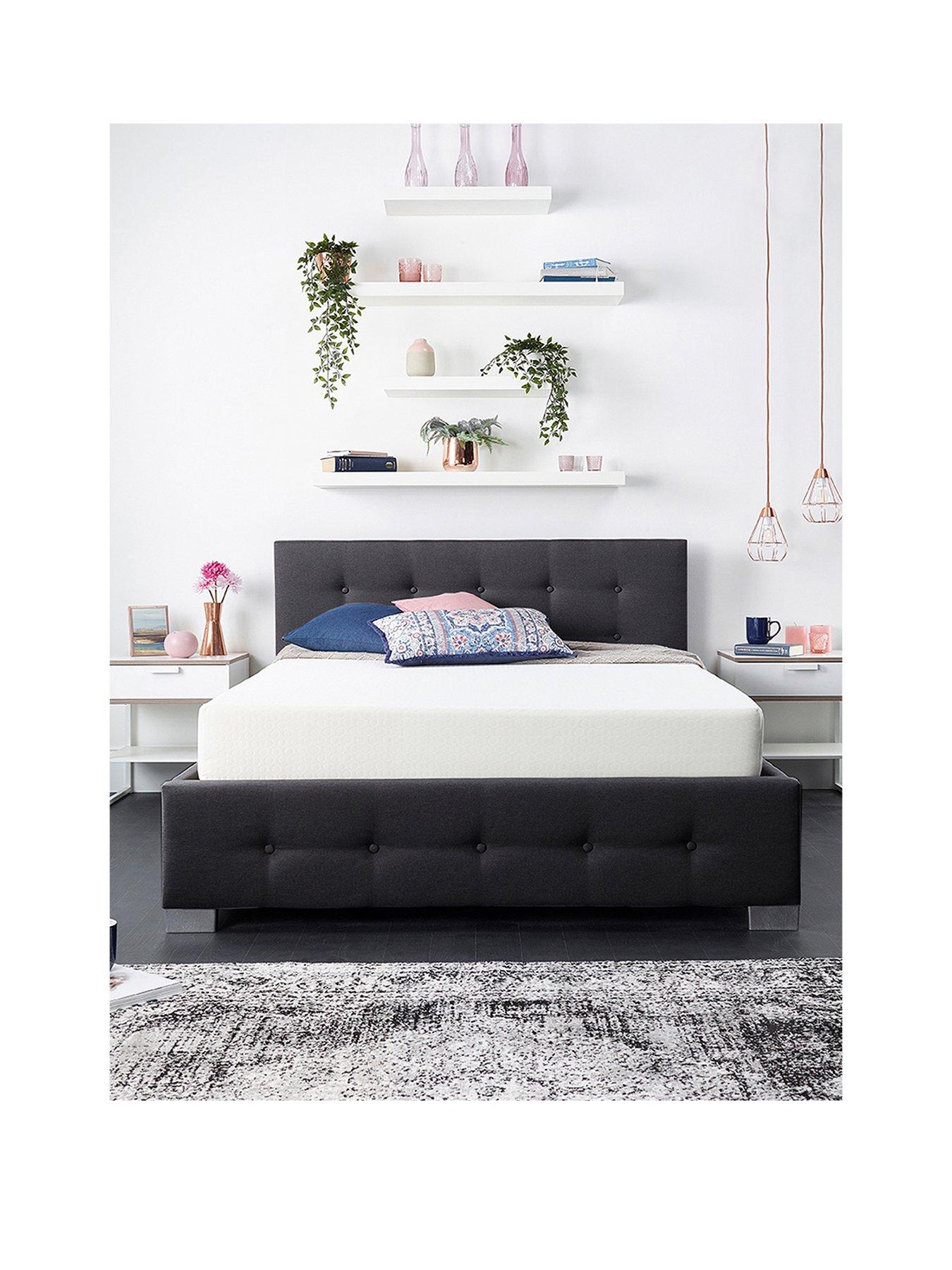 Image 1 of 5 of Aspire End Lift Up Linen Ottoman Bed - Black