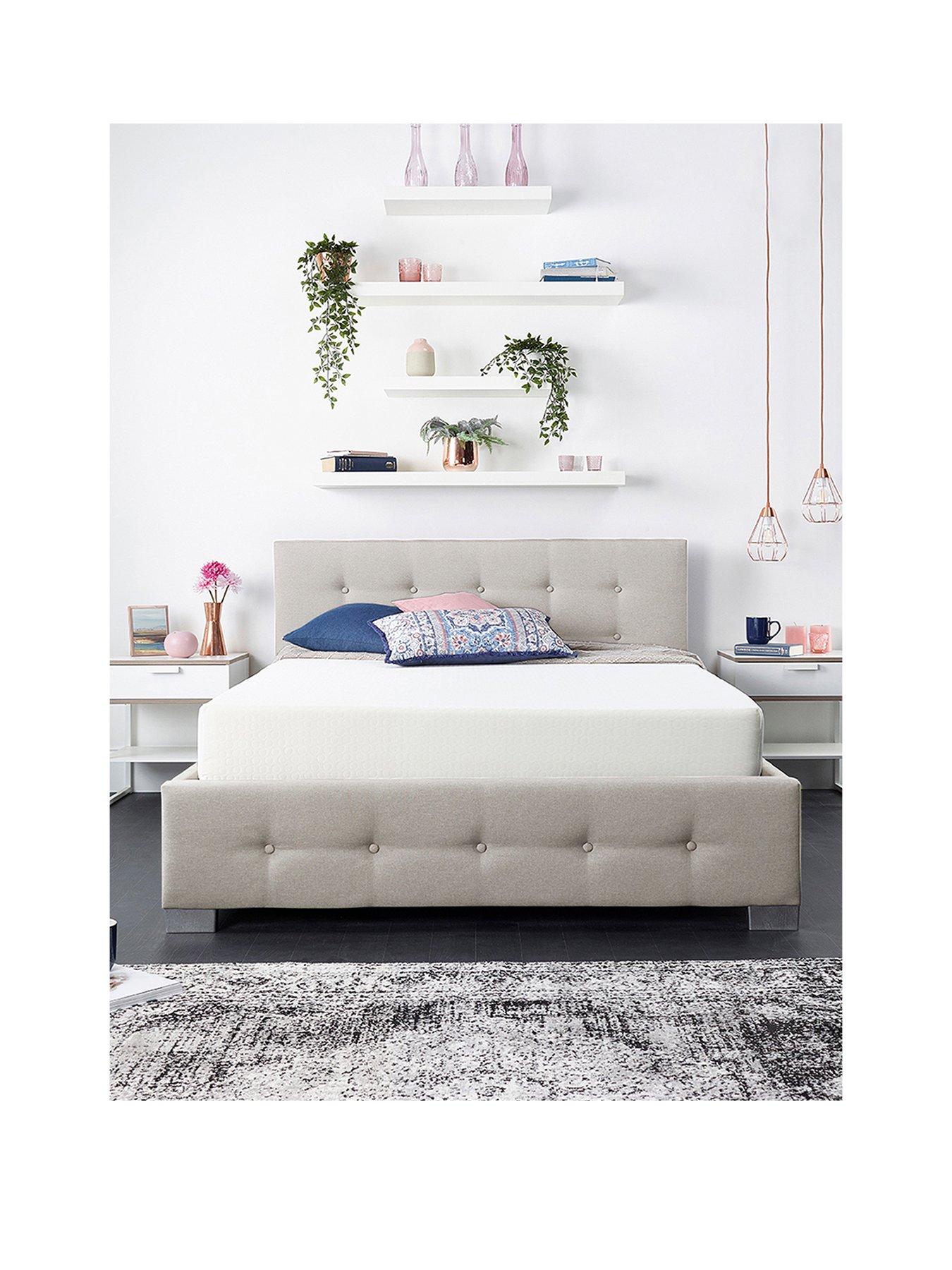 undefined End Lift Up Linen Ottoman Bed - Natural
