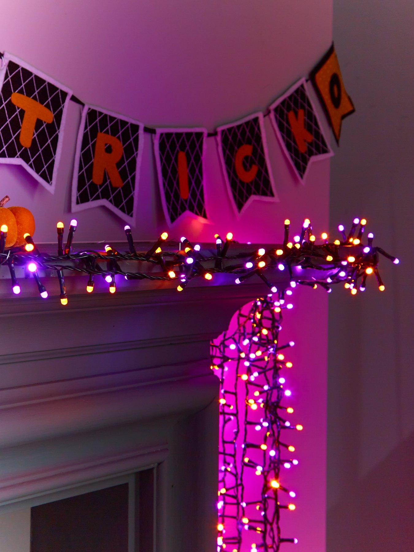Festive Glow Worm Indoor/Outdoor Lights Halloween Decoration - Orange/Purple