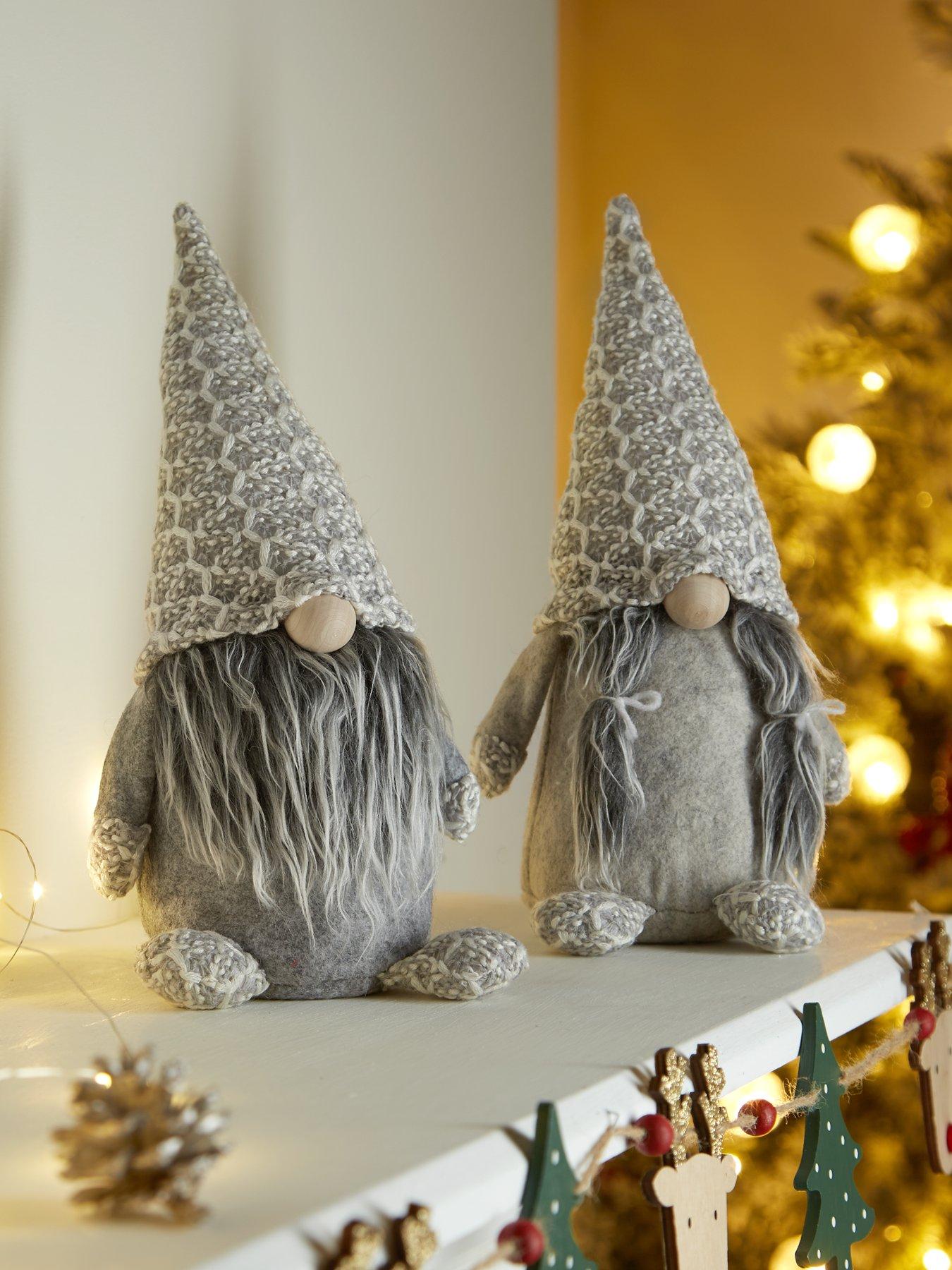 Very Home Set of 2 Sitting Gonk Christmas Decorations