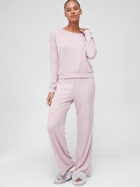 v-by-very-rib-crew-neck-and-wide-leg-lounge-set-dusty-pink