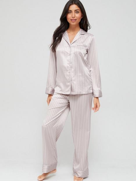 v-by-very-satin-wide-leg-stripe-revere-pyjamasnbspset-multi