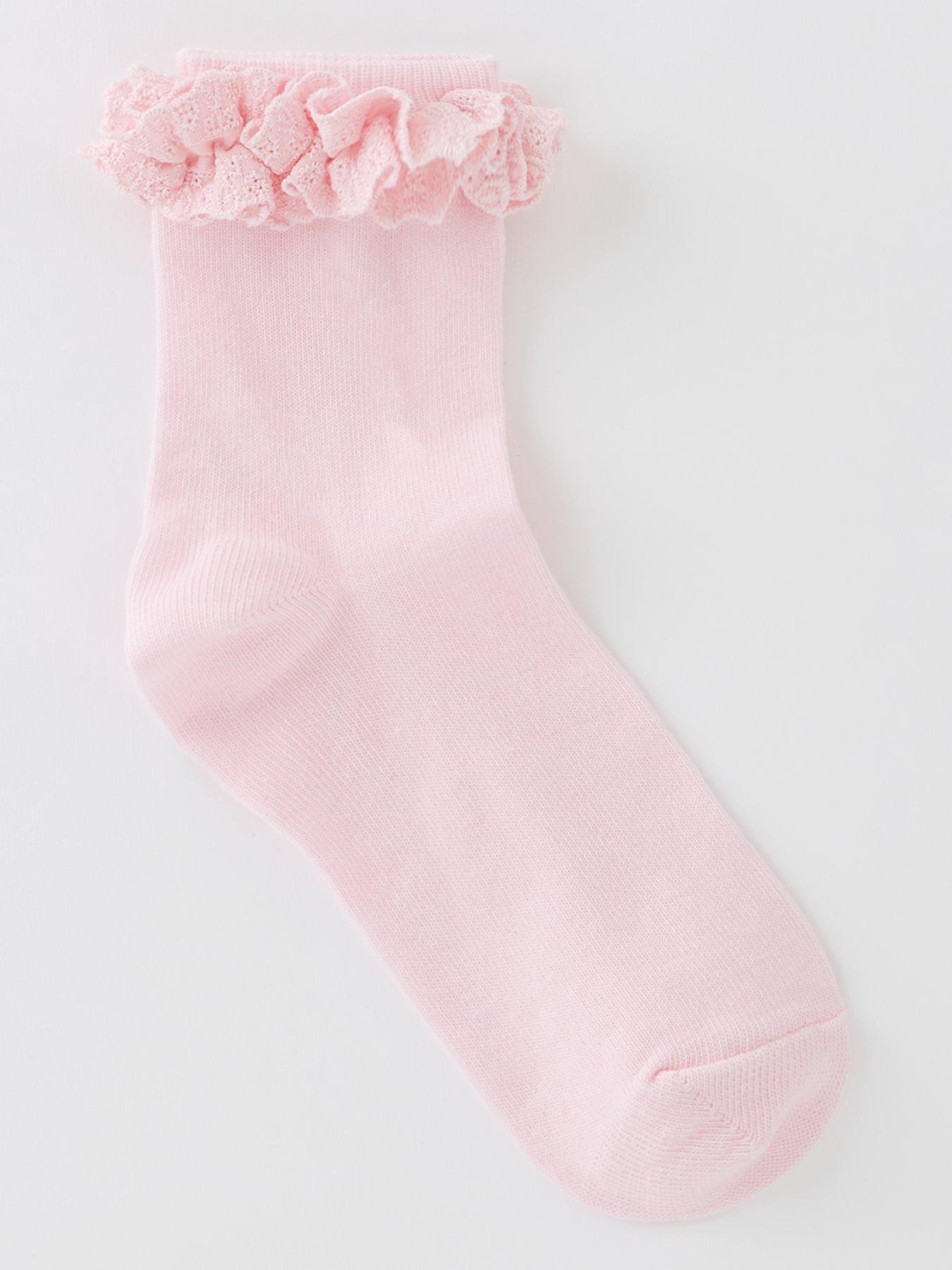 Image 2 of 3 of Everyday Girls&nbsp;Occasion Broderie Frill Socks (5 Pack)&nbsp;- Pink