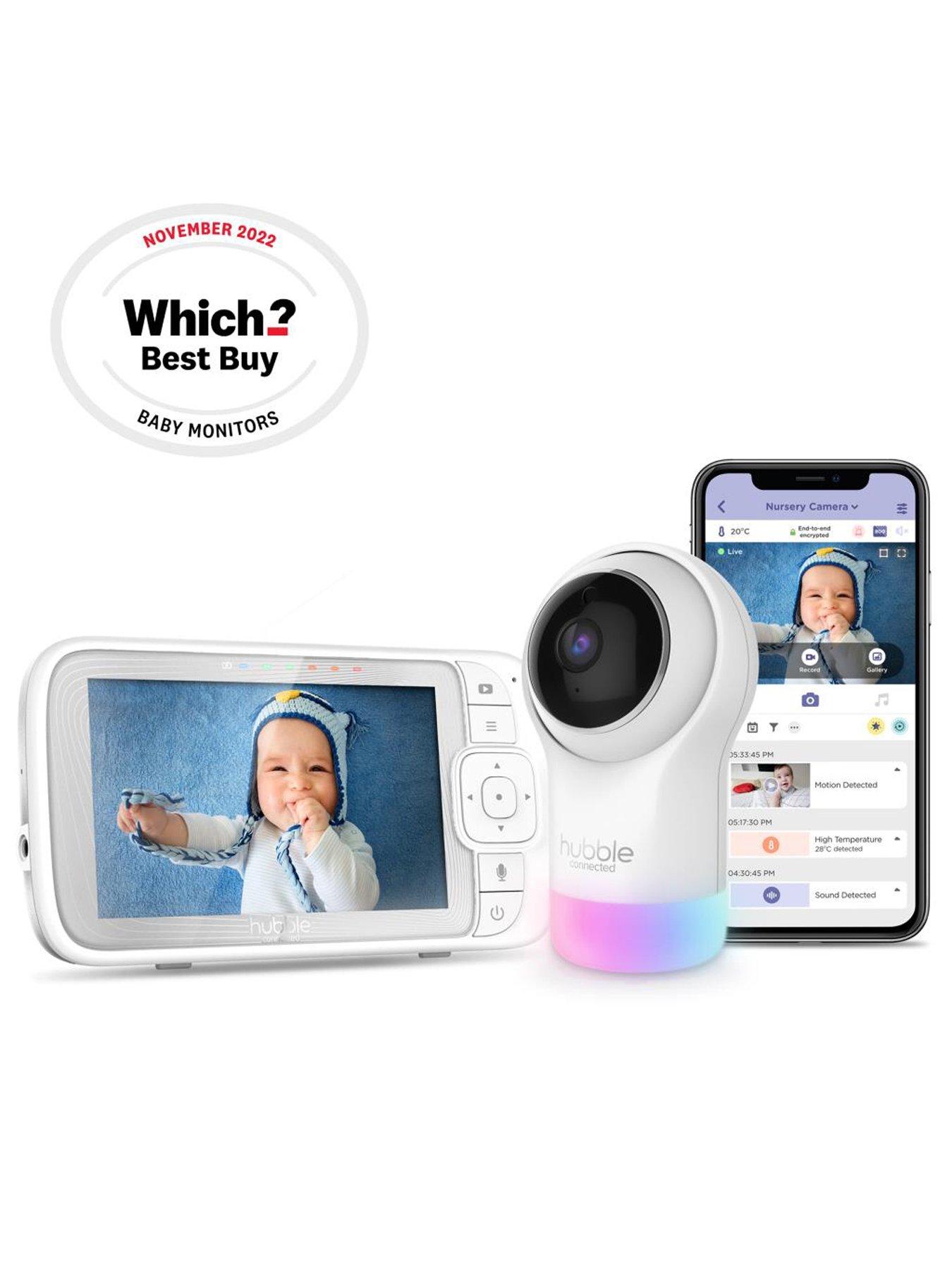 Image 2 of 6 of Hubble Nursery Pal Glow+ 5'' Connected HD Baby Monitor with Pan, Tilt &amp; Zoom Camera with Night Light