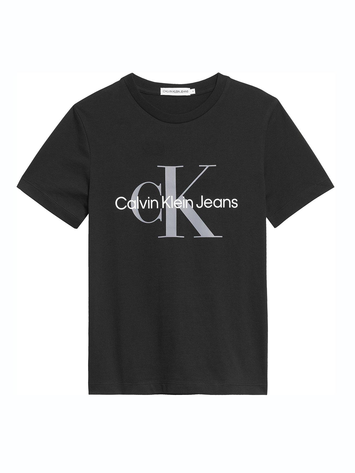 Calvin Klein Jeans Monogram Logo T Shirt Brown