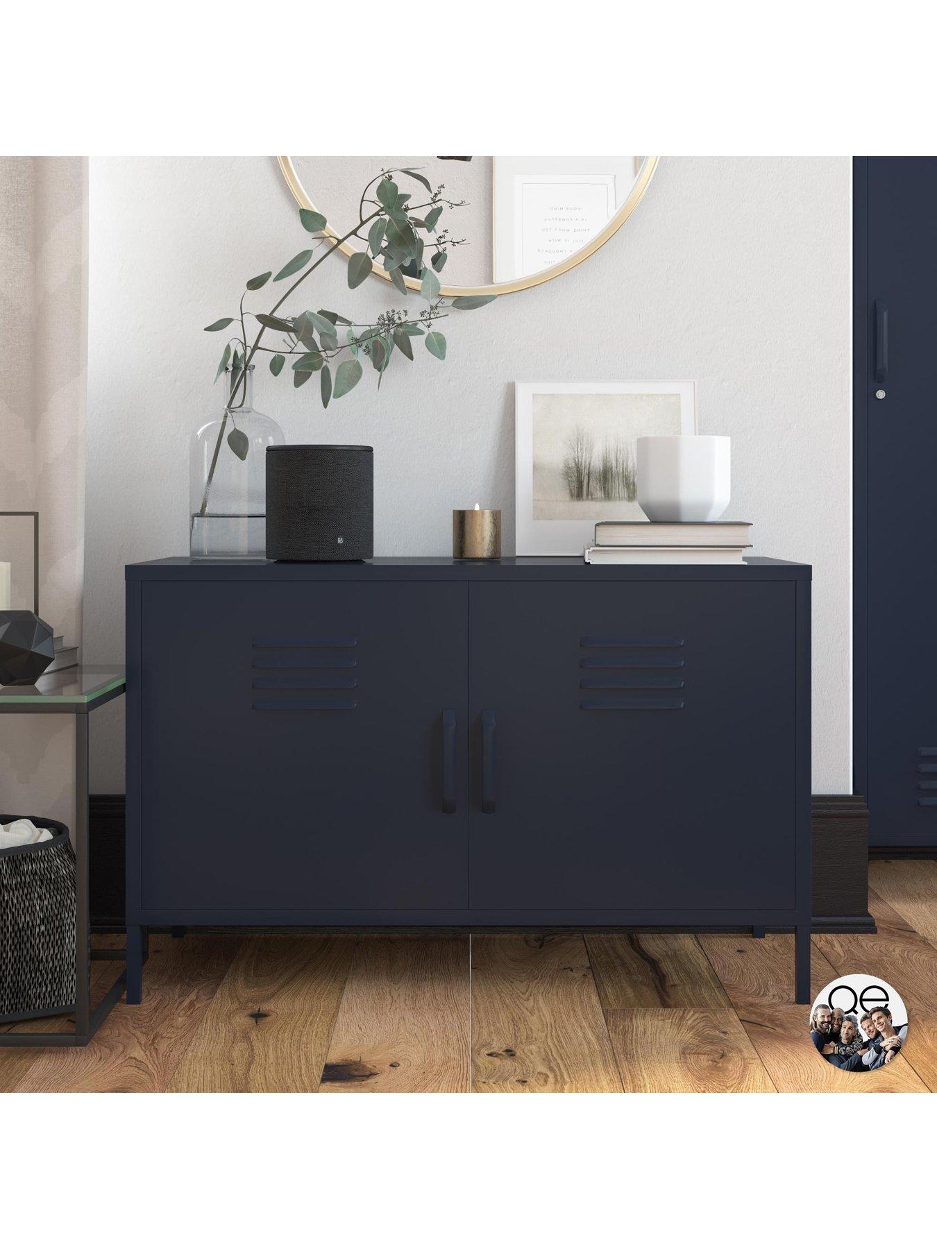 Image 1 of 6 of Dorel Home Bradford 2 Door Metal Accent Cabinet