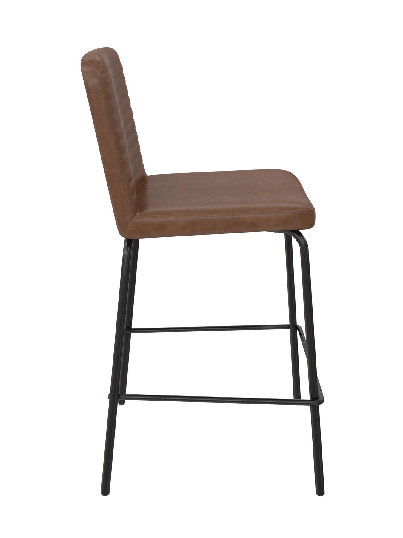 Image 4 of 6 of Dorel Home Corey Counter Stool Camel Faux Leather