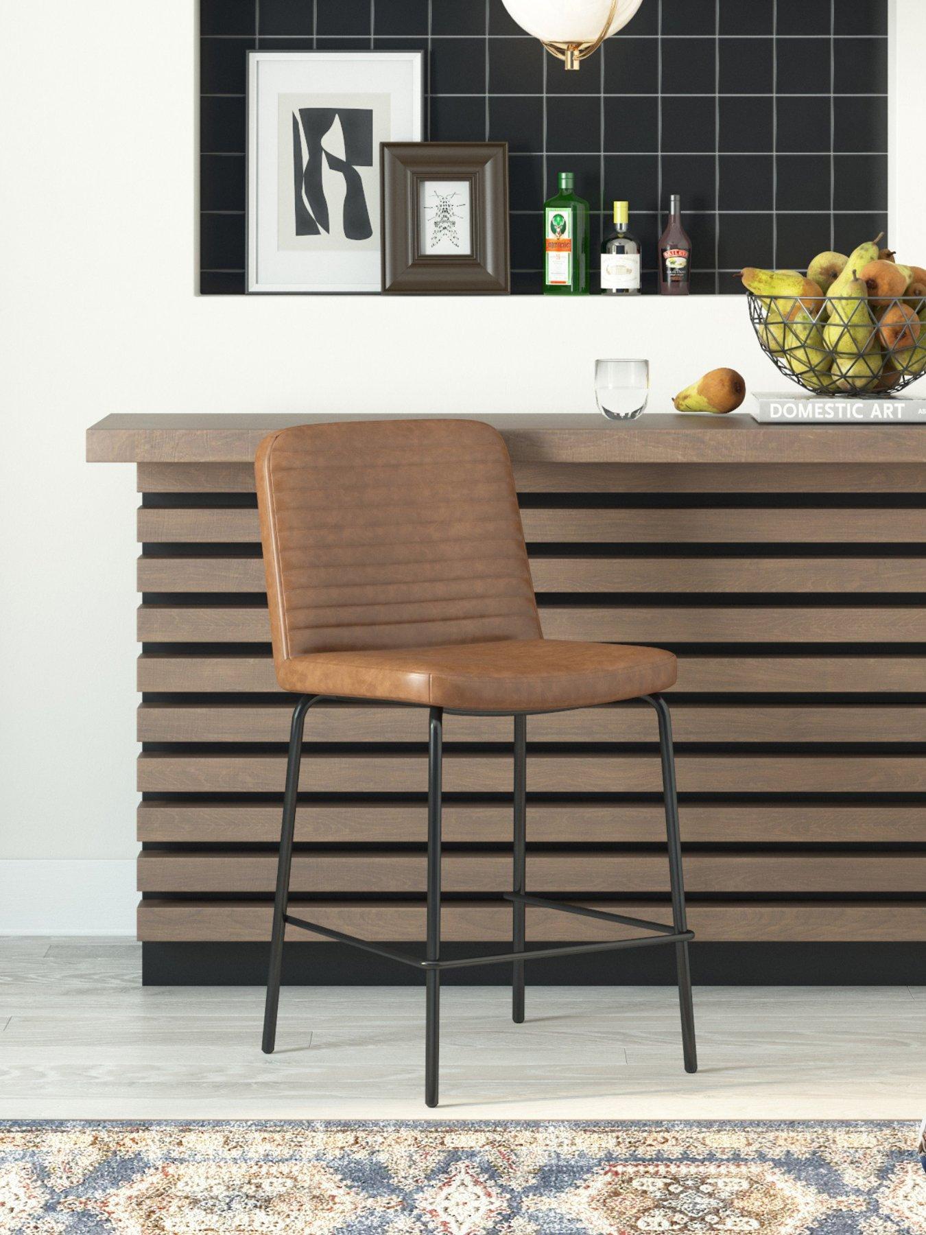 Image 5 of 6 of Dorel Home Corey Counter Stool Camel Faux Leather