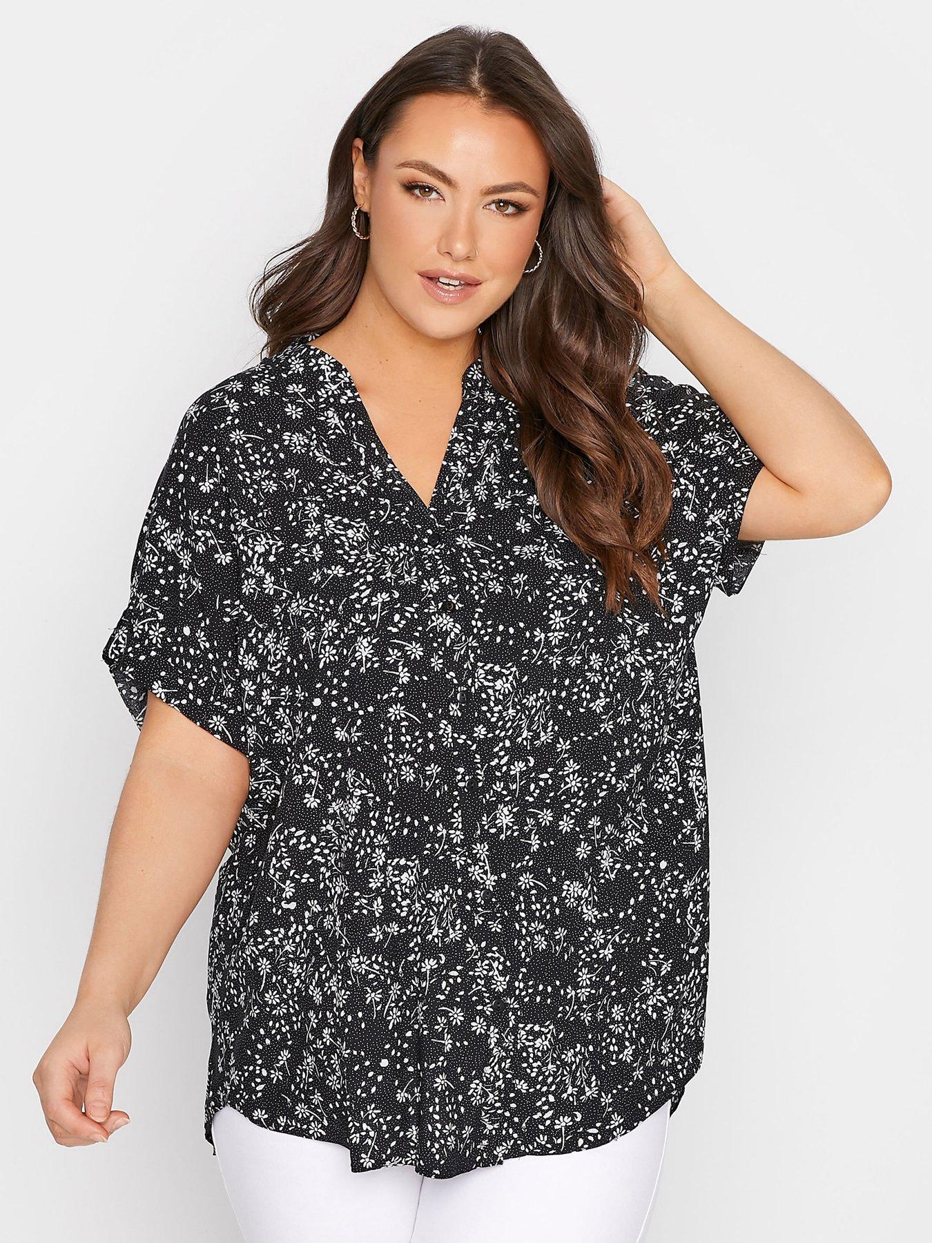 NEW Yours Plus Size 16-32 Black Batwing Sleeve Chiffon Tunic Top Blouse Holiday 