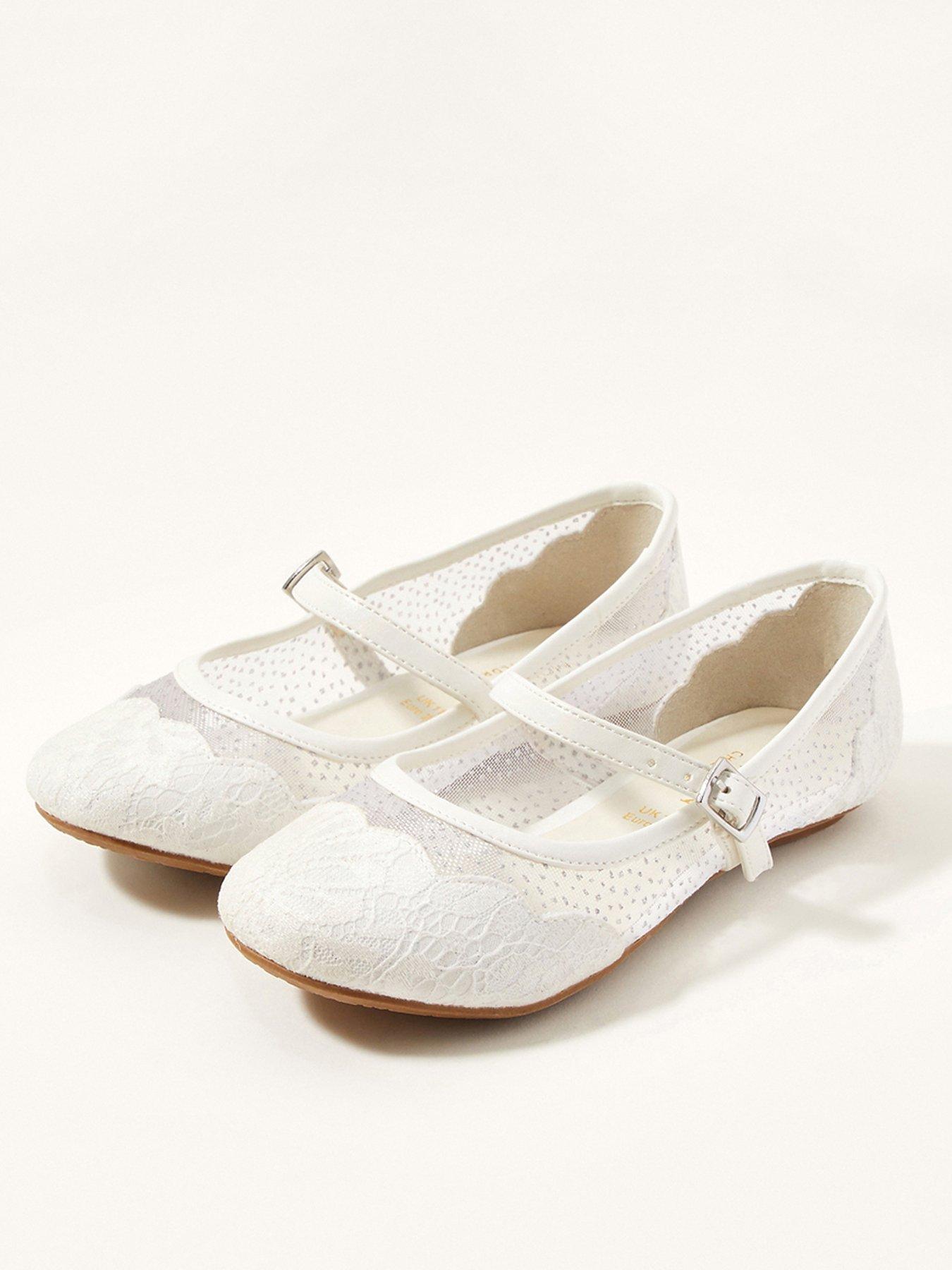 Girls Summer Sandals White PInk Flat Flower Touch fastening All Size 