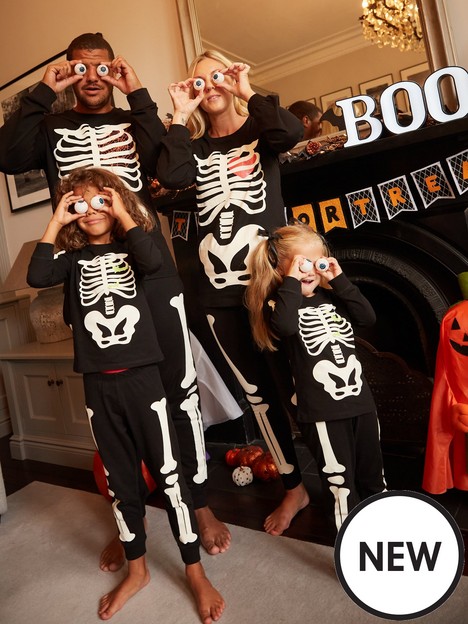 very-man-mens-family-halloween-skeleton-pyjamas-black