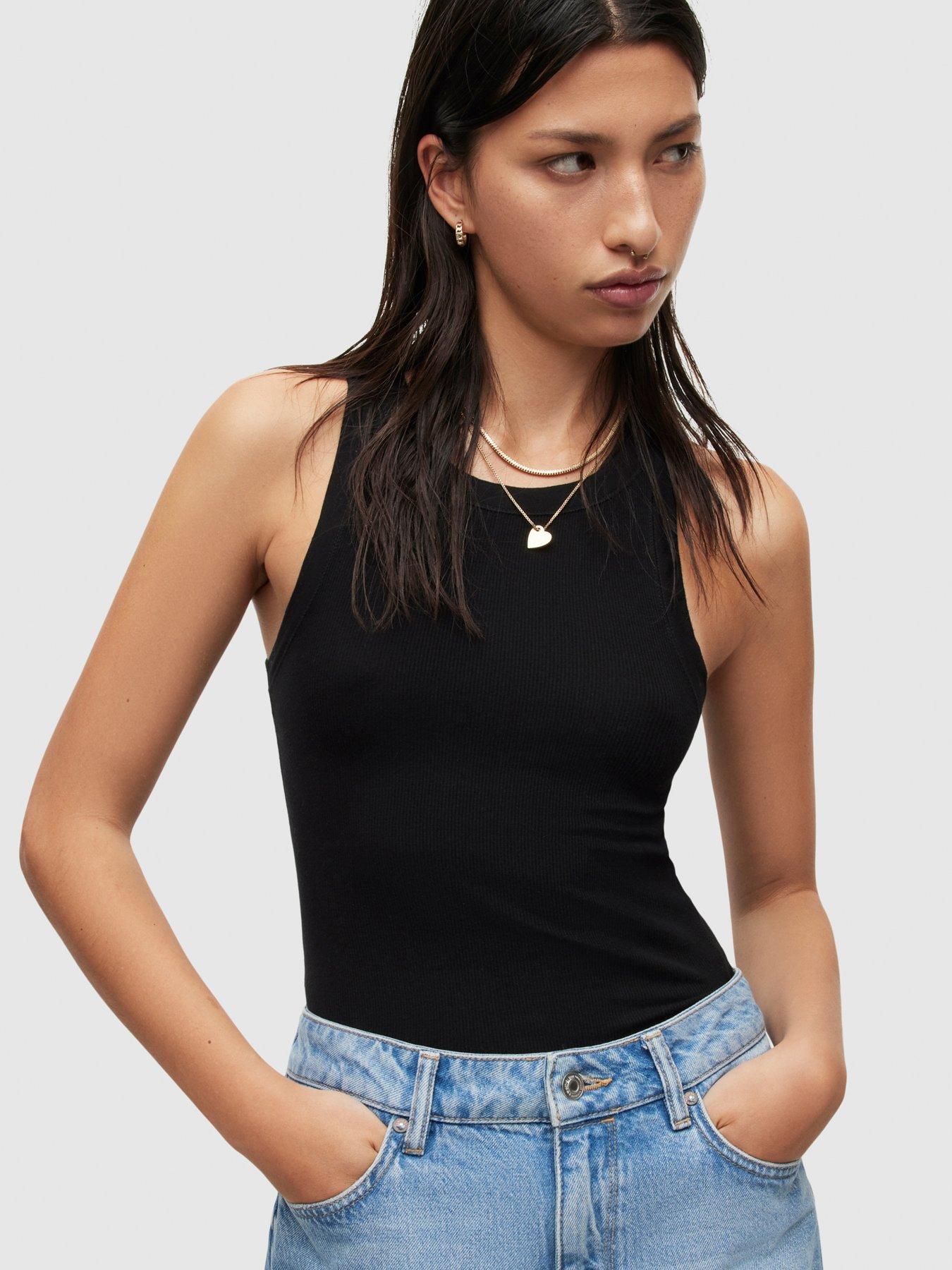 Image 1 of 6 of AllSaints Rina Tank Top - Black