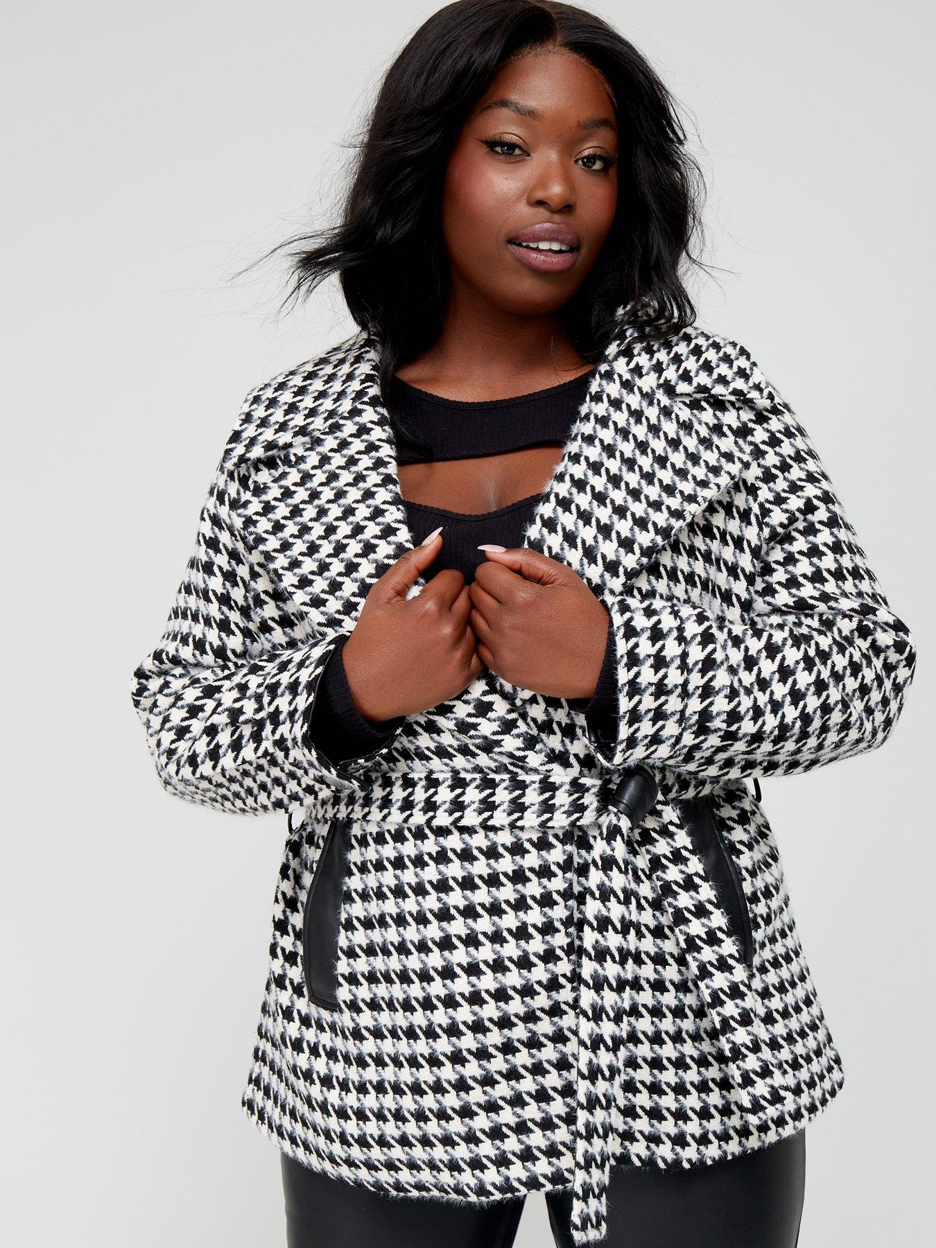 Plus size clearance black wrap coat