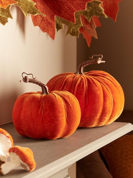 heaven-sends-set-of-2-velvet-pumpkin-autumnhalloween-decorations--nbsp2016nbspcm